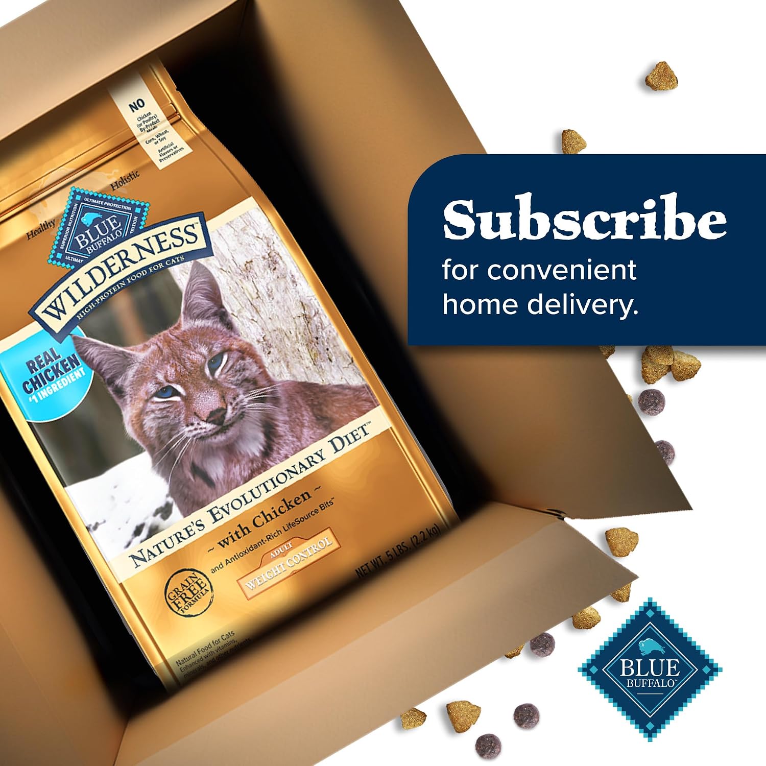 Blue Buffalo Wilderness Chicken Weight Control Dry Cat Food, 11 lb | Real Chicken #1 Ingredient, High Protein & Grain-Free, Supports Immunity with Antioxidant-Rich LifeSource Bits