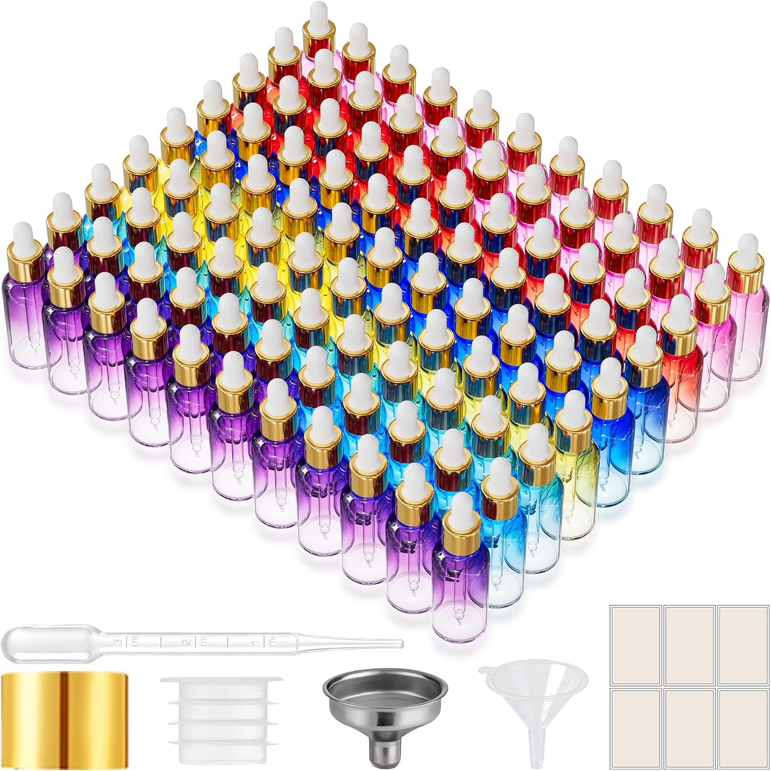 PrettyCare Glass Eye Dropper Bottles 99 Pack