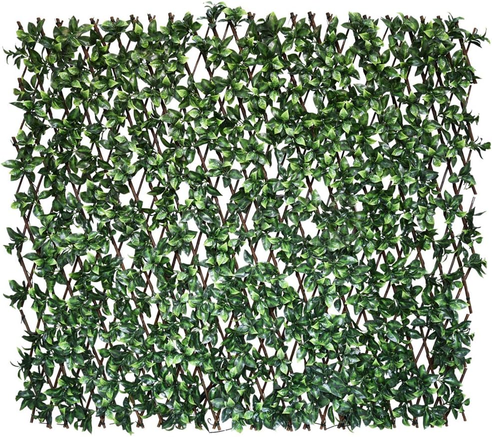 Expandable Fence Privacy Screen for Balcony Patio Outdoor,Decorative Faux Ivy Fencing Panel,Artificial Hedges (Single Sided Leaves)……