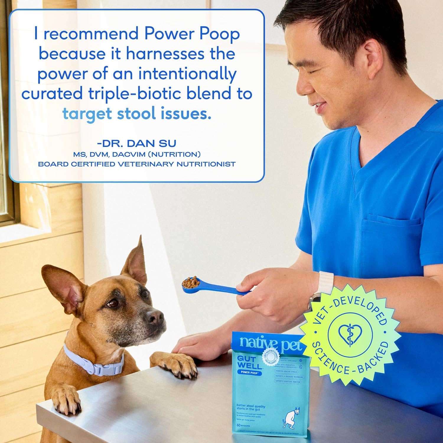 Native Pet Probiotics for Dogs – Dog Probiotic Powder for Gut & Digestive Health, Vet-Formulated 6B CFUs Dog-Specific Probiotic Strains