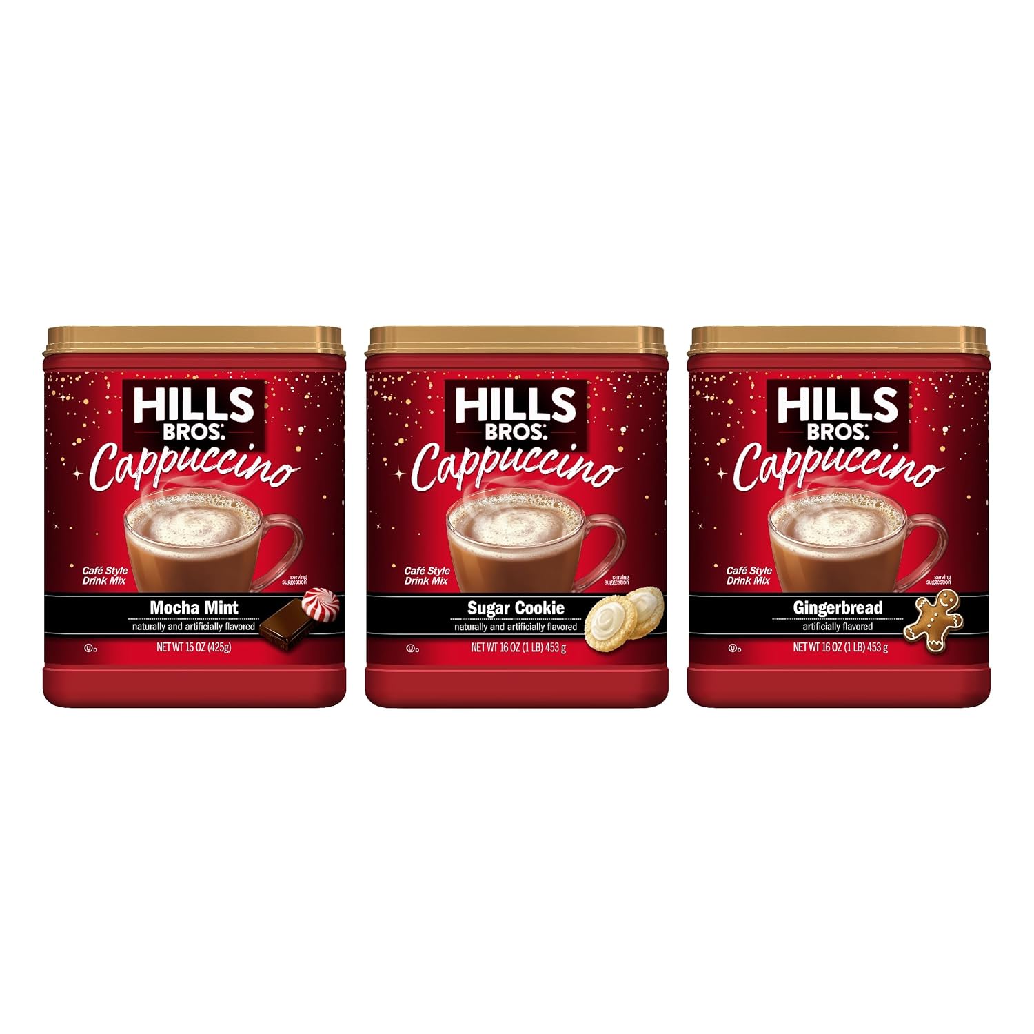 Hills Bros. Cappuccino Mix – Rich, Frothy Coffeehouse-Tasting Instant Drink Mix – Quick and Easy Preparation – Perfect for Hot & Iced Drinks & Creaming Coffee – Double Mocha, 1 Pack of 16oz