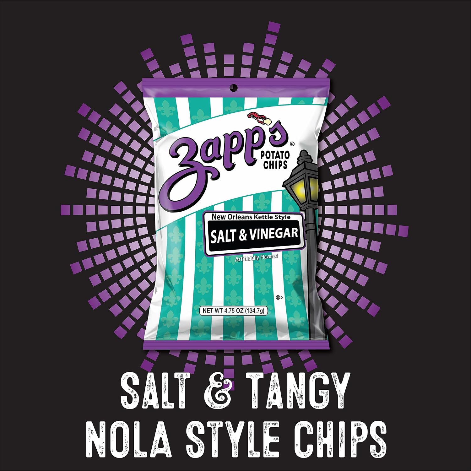 Zapp’s New Orleans Kettle-Style Potato Chips Hotter n Hot Jalapeno Flavor (2 oz Bags, 25 Count), Crunchy Chips with a Spicy Kick, Perfect On-The-Go, Gluten Free Snack
