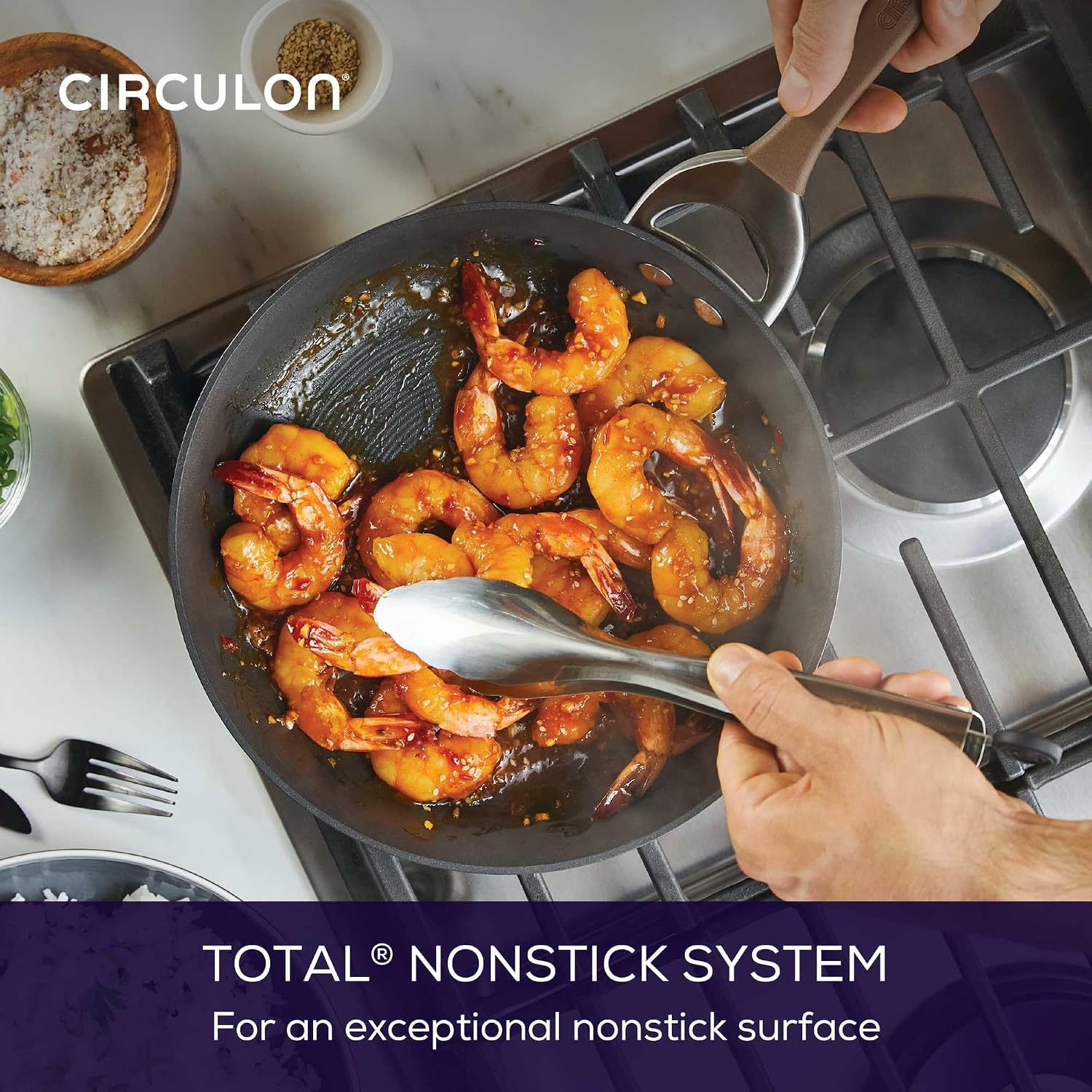 Circulon Symmetry Hard Anodized Nonstick Induction Frying Pan, 8.5-Inch Fry Pan, Black