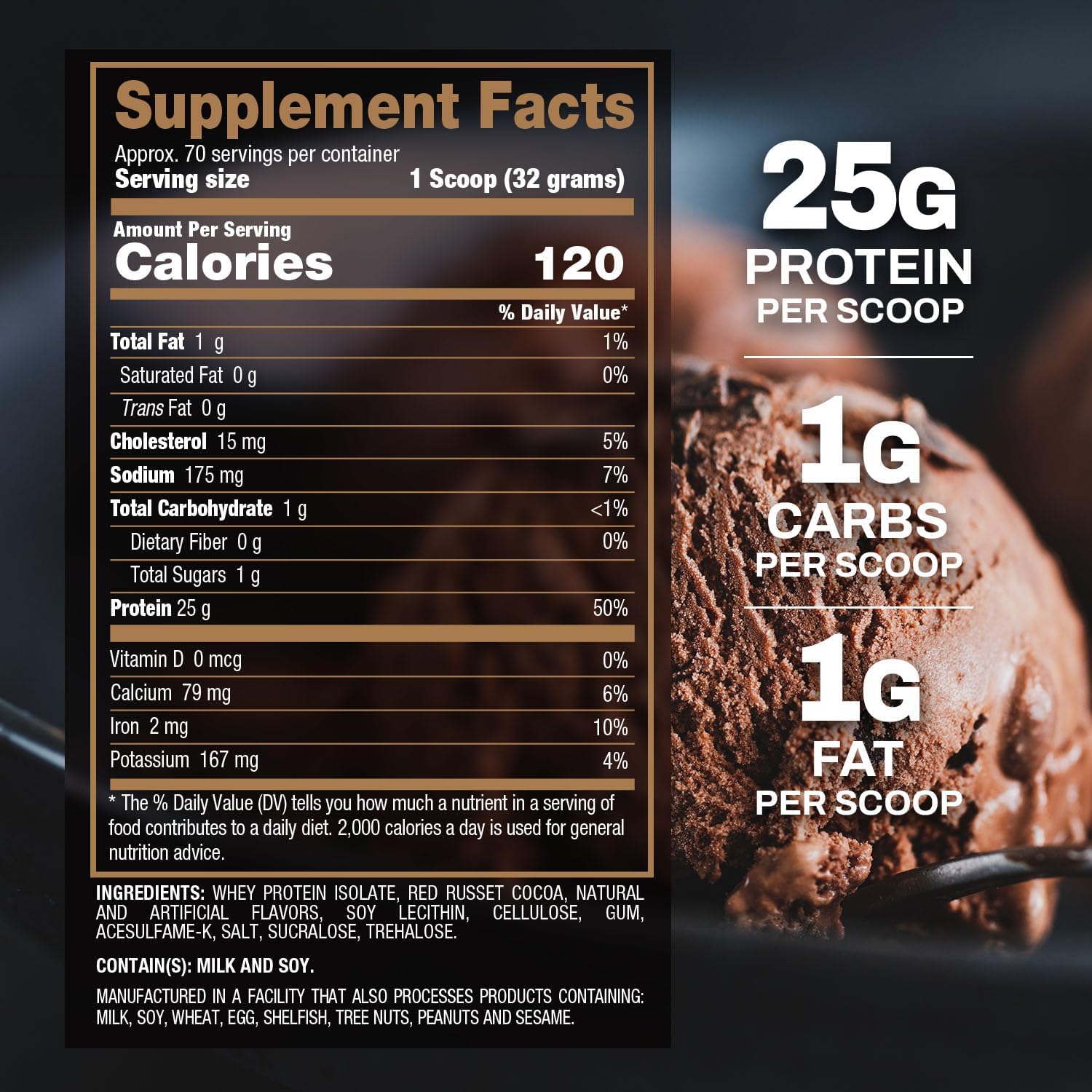 BPI Sports ISO HD Isolate Protein Powder – 100% Whey Isolate, Protein Powder for Muscle Gain - Chocolate Brownie, 5.4 Pounds - 69 Servings