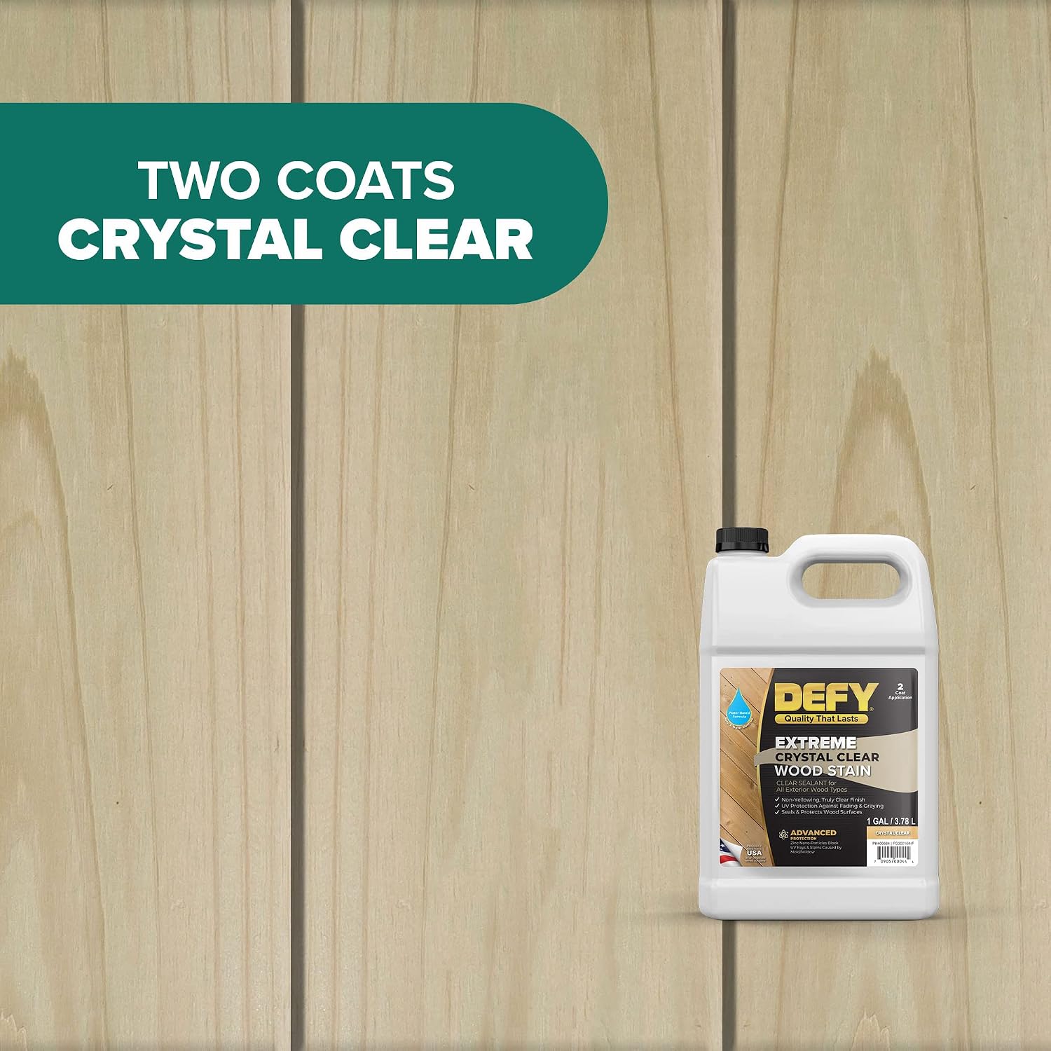 DEFY Extreme Wood Stain and Sealer in One - 1 Gallon Semi-Transparent Waterproof Coating for All Wood Types - Cedar Tone