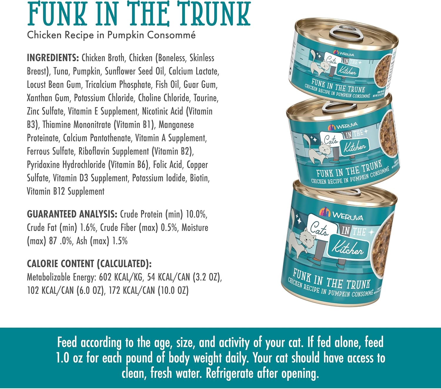 Weruva Cats in the Kitchen, Kitchen Cuties Variety Pack, Wet Cat Food, 3.2oz Can (Pack of 12)