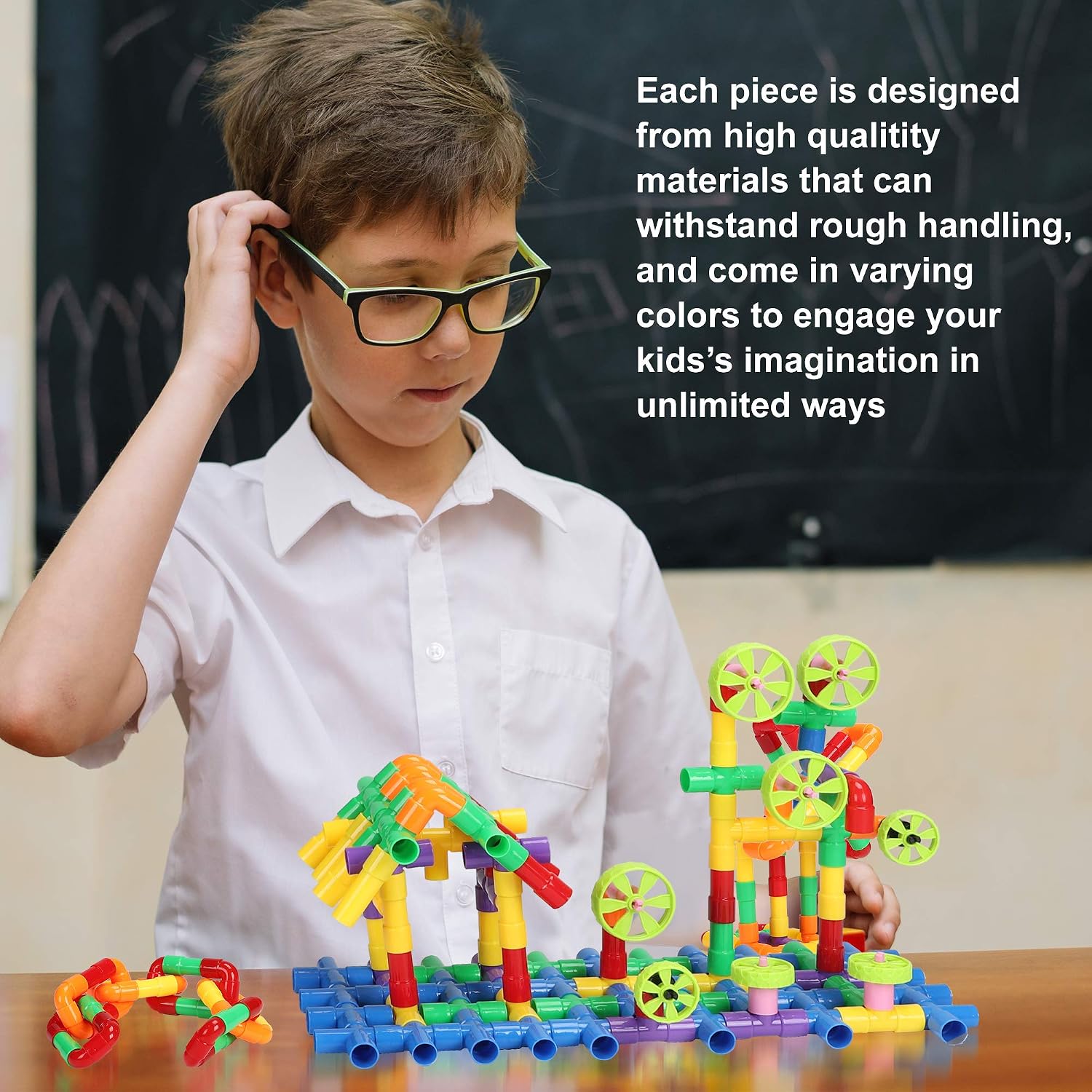 STEM Building Blocks Toy for Kids, Educational Toddlers Preschool Brain Toy Kit