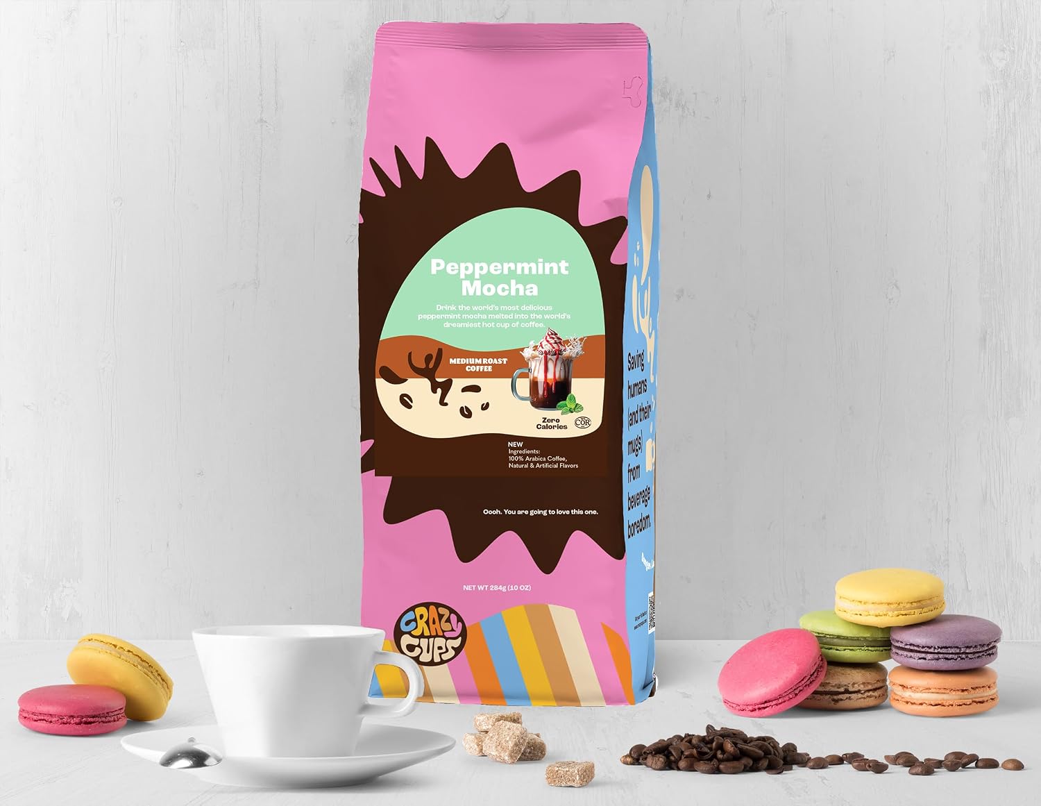 Crazy Cups Flavored Ground Coffee, Cinnamon French Toast, in 10 oz Bag, For Brewing Flavored Hot or Iced Coffee