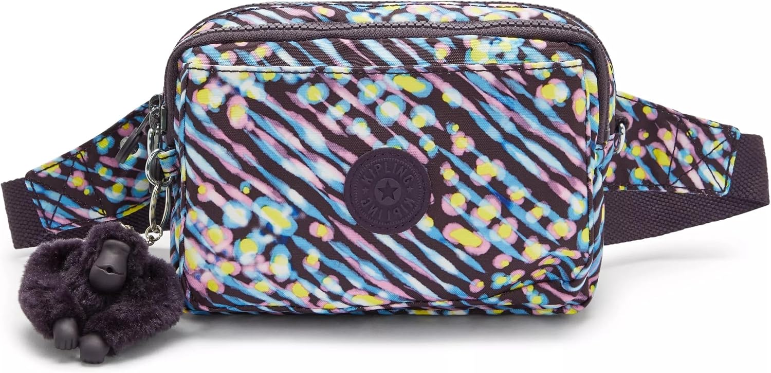 Kipling Women’s Abanu Medium Crossbody Bag, Lightweight, Adjustable Nylon Waist Pack with Multi-Compartment Zip Pockets