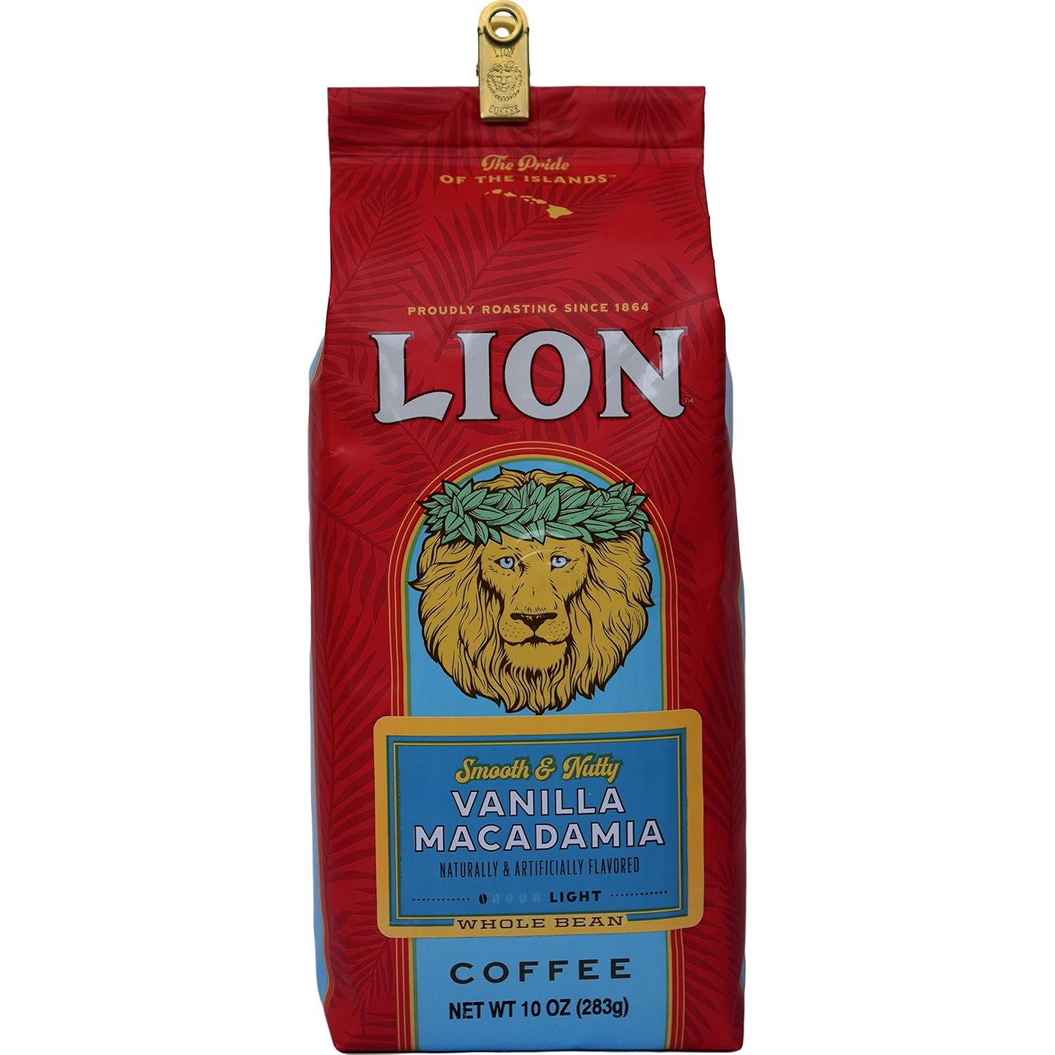 Lion Coffee 24K Gold Roast 100% Kona Whole Bean Coffee, Medium-Light Roast, A Taste of Aloha - 7 Ounce Bag