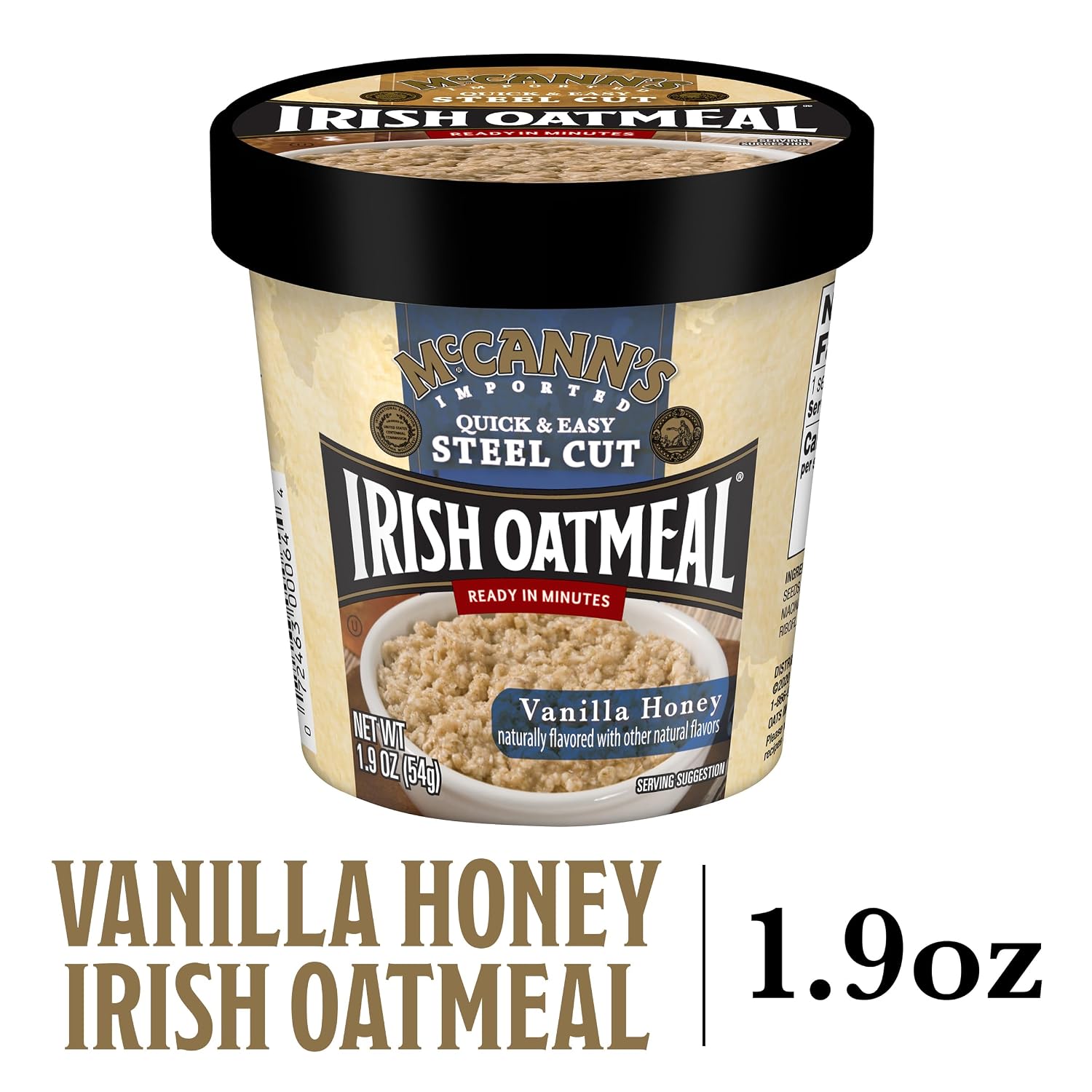 McCann's Irish Oatmeal Instant Oatmeal Cup, Maple Brown Sugar, 1.9 Ounce (Pack of 12)