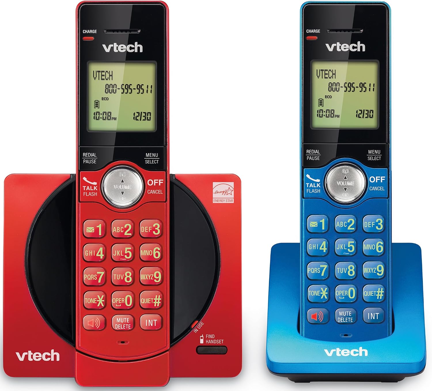 VTech CS6919-16 DECT 6.0 Cordless Phone, Red - Caller ID/Call Waiting (Stores 30 Calls), Backlit Keypad & Display, Full Duplex Handset Speakerphone, Wall Mountable