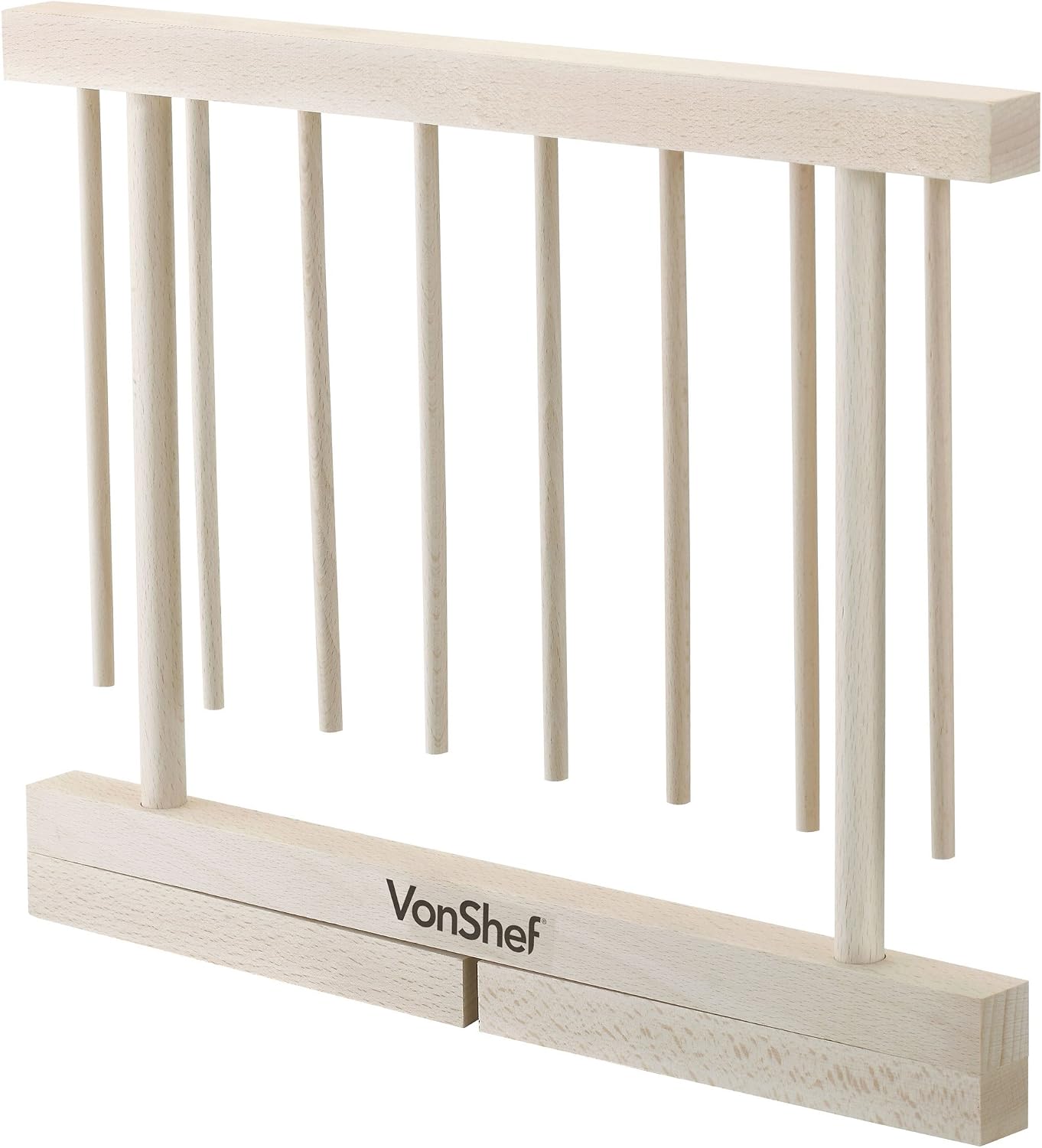 VonShef Pasta Drying Rack - Collapsible Wooden Spaghetti, Noodle and Fresh Pasta Drying Stand - Natural Beechwood