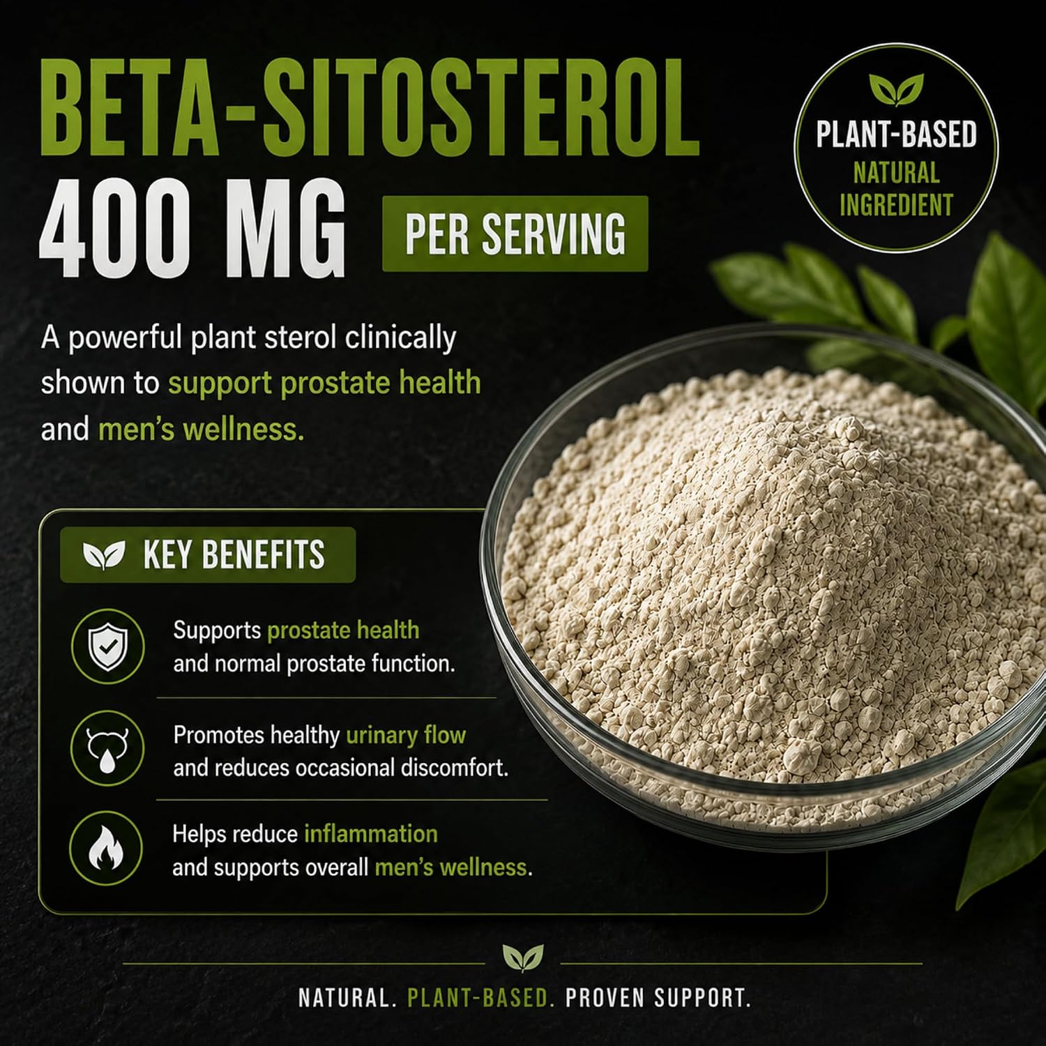 Hampstead Labs Advanced Men Prostate Support Beta Sitosterol 400mg 60 Tab | Promotes bladder health, healthy urinary flow & everyday comfort with Zinc. No Saw Palmetto.