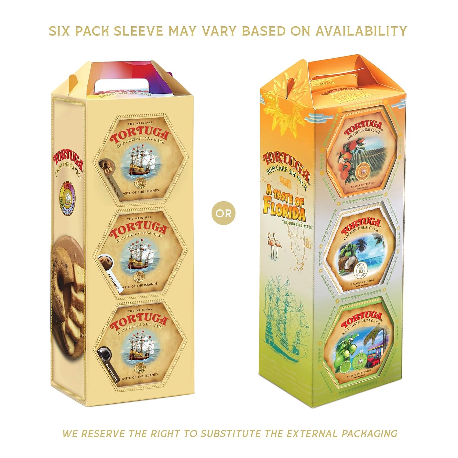 TORTUGA Provenance Rum Cake Variety Pack – 4 oz. - 6 Pack - The Perfect Premium Gourmet Gift for Stocking Stuffers, Gift Baskets