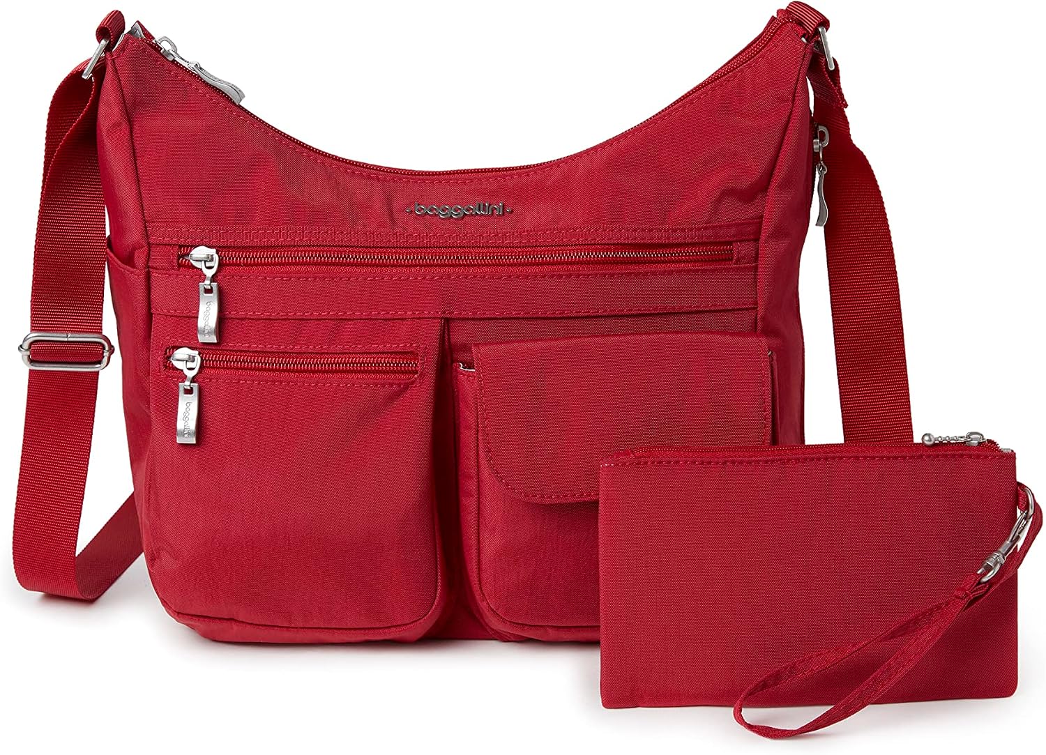 Baggallini womens Everywhere Bagg Crossbody Women 11x9 Lightweight Nylon Hobo Water-resistant Travel Bag W/Rfid