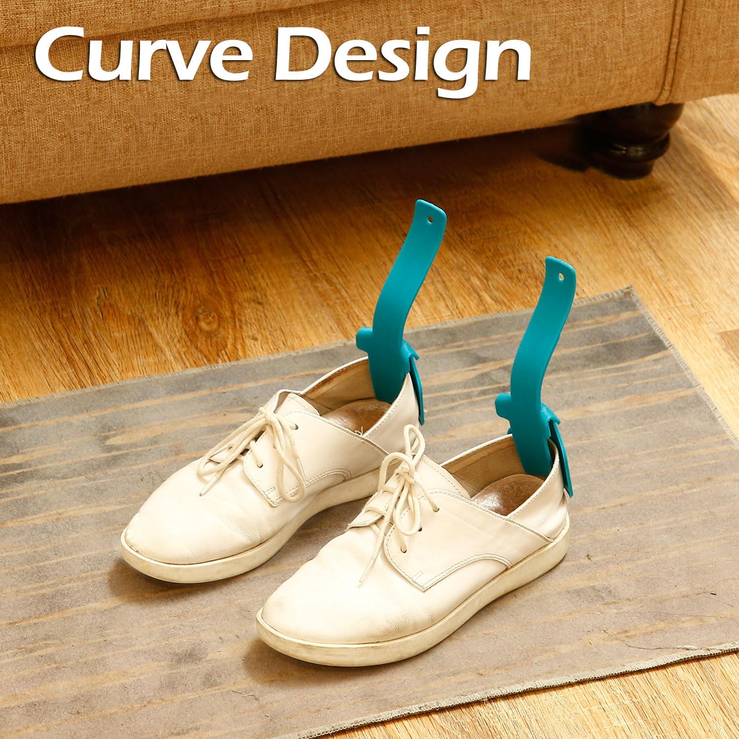 Boao 4 Pcs Lazy Shoe Helper Bulk Easy on Easy off Plastic Shoehorn
