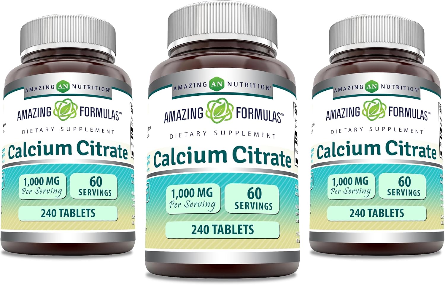Amazing Formulas Calcium Citrate 1000 Mg | Tablets Supplement | Non-GMO | Gluten-Free | Made in USA (1 Pack | 240 Count)