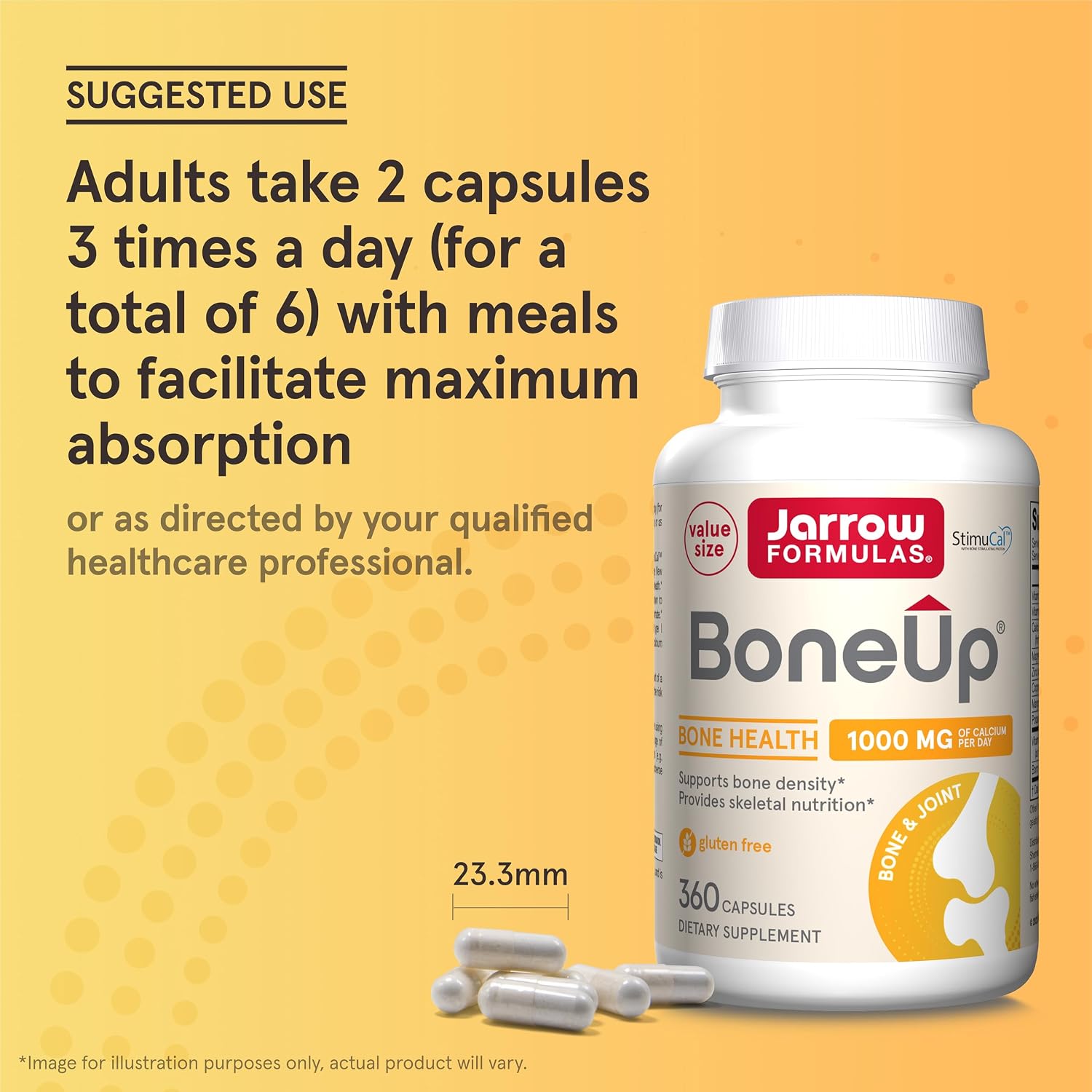 Jarrow Formulas BoneUp, 1,000mg Calcium Per Day, 240 Capsules | Bone Density Support, MCHA Calcium, Vitamins D3 & K2, Provides Skeletal Nutrition, Strong Bone Support, 40 Day Supply
