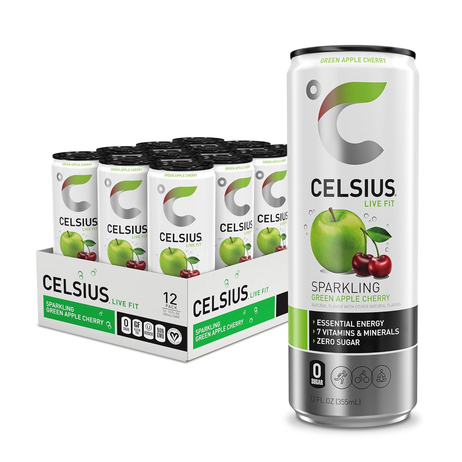 CELSIUS Sparkling Cola, Sugar Free Energy Drink, 12 Fl Oz (Pack of 12)