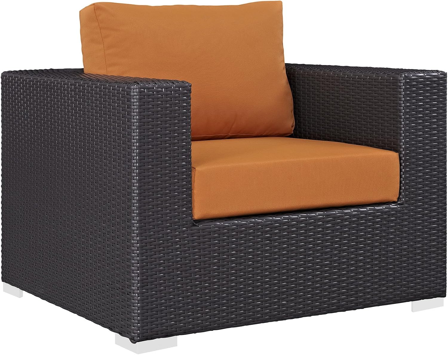 Modway Convene Wicker Rattan Outdoor Patio Loveseat in Espresso White