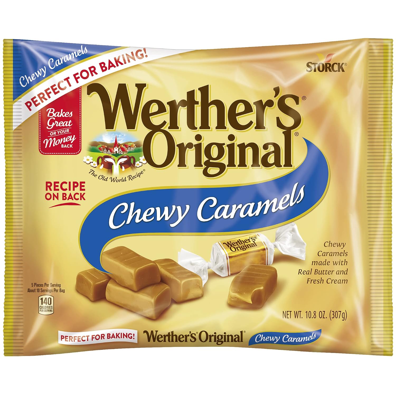 Werther's Original Caramel Coffee Hard Candy - Individually Wrapped Hard Candies for Halloween, Parties, or Snacks - 2.65 oz Bags (Pack of 3)