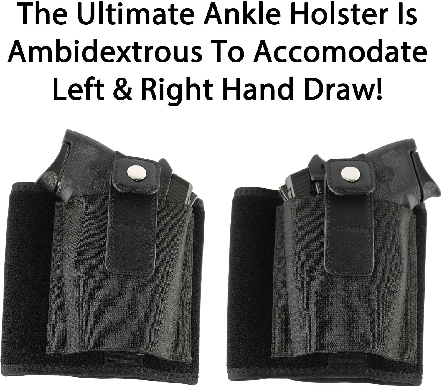 Ultimate Ankle Holster by ComfortTac, Compatible with Glock 42, 43, 36, 26, Smith and Wesson Bodyguard .380.38, Ruger LCP, LC9, Sig Sauer