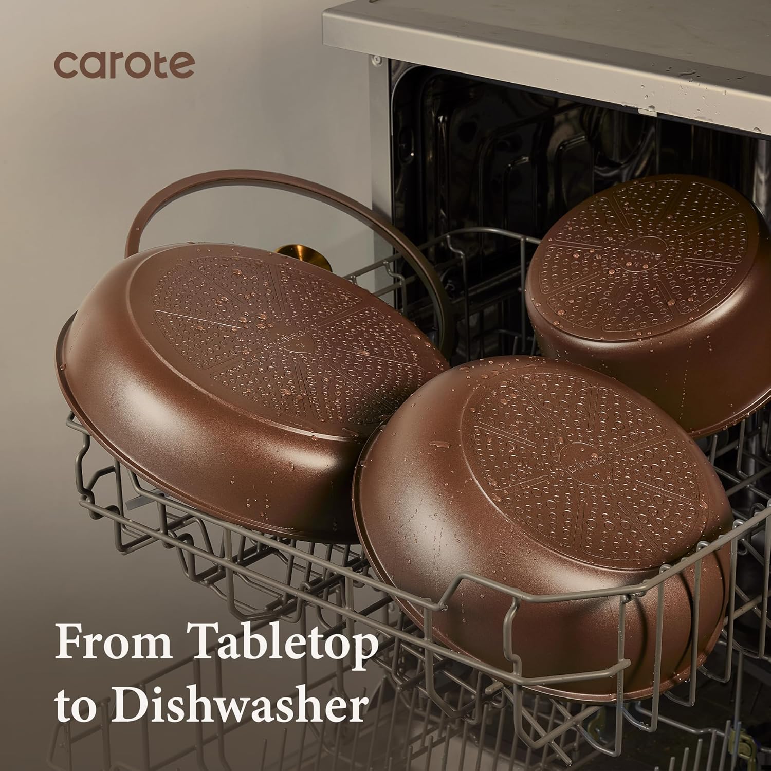 CAROTE 21pcs Pots and Pans Set, Nonstick Cookware Set Detachable Handle, Induction Kitchen Cookware Sets Non Stick with Removable Handle