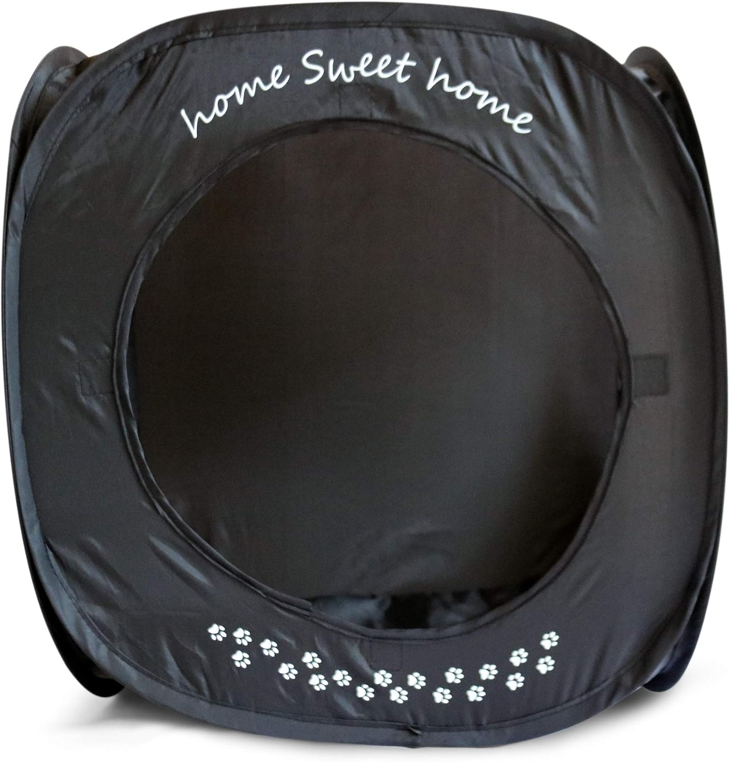 Home Sweet Home Pop Up Cat Cube. A Collapsible Indoor Cat House. Covered Pet Bed Hideaway Cave for Dogs and Other Pets Too