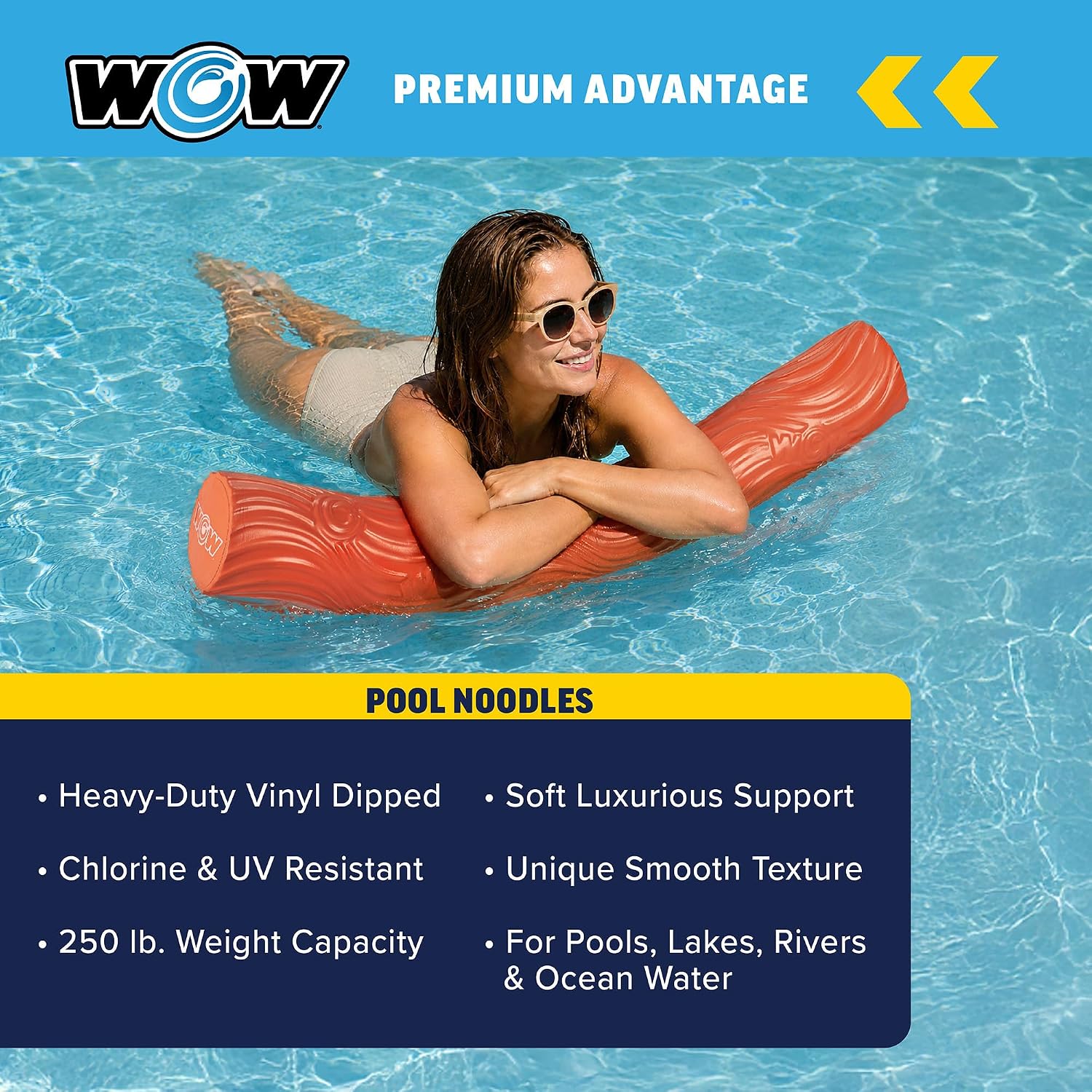 World of Watersports First Class Foam Pool Noodles for Swimming and Floating, Pool Floats, Lake Floats