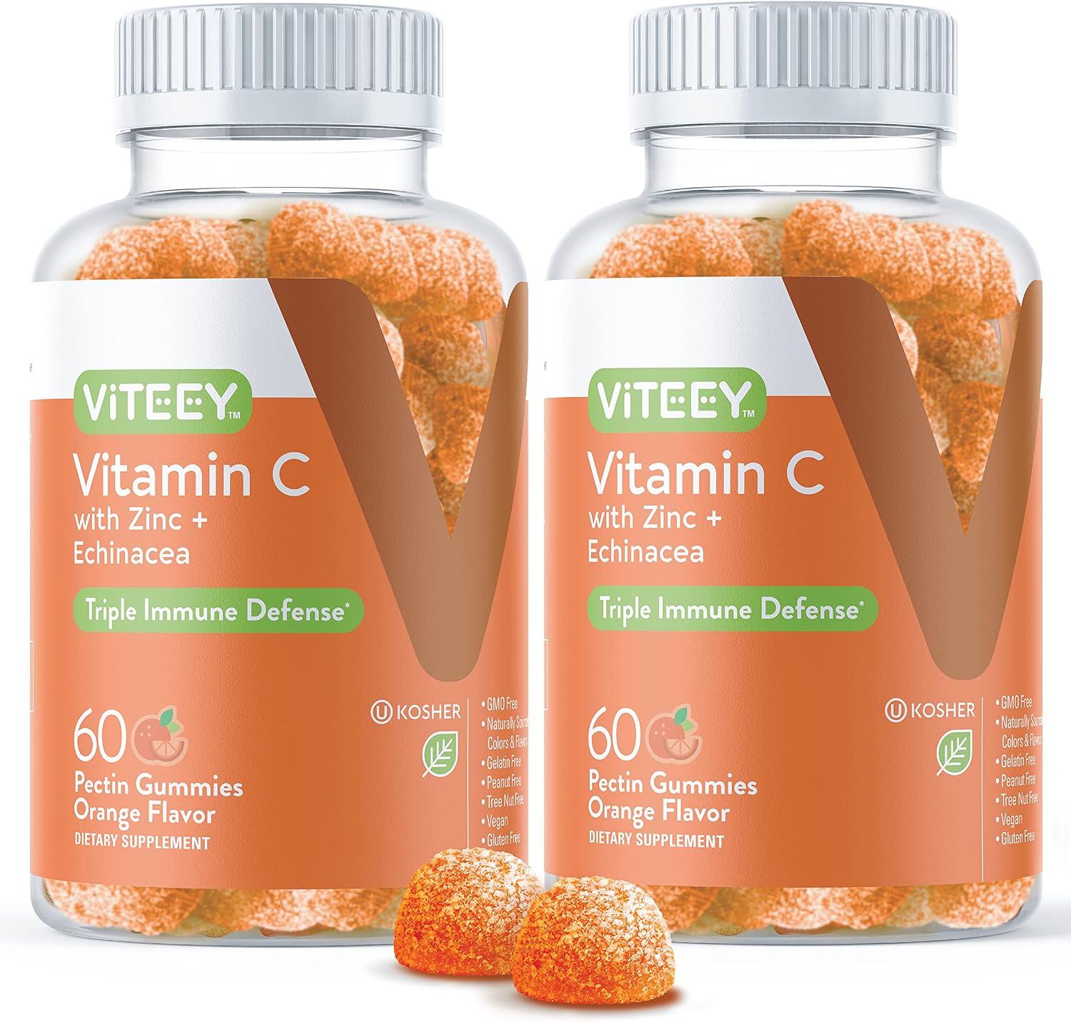 Viteey Vitamin C Gummies for Adults & Teens with Zinc & Echinacea-120 Count