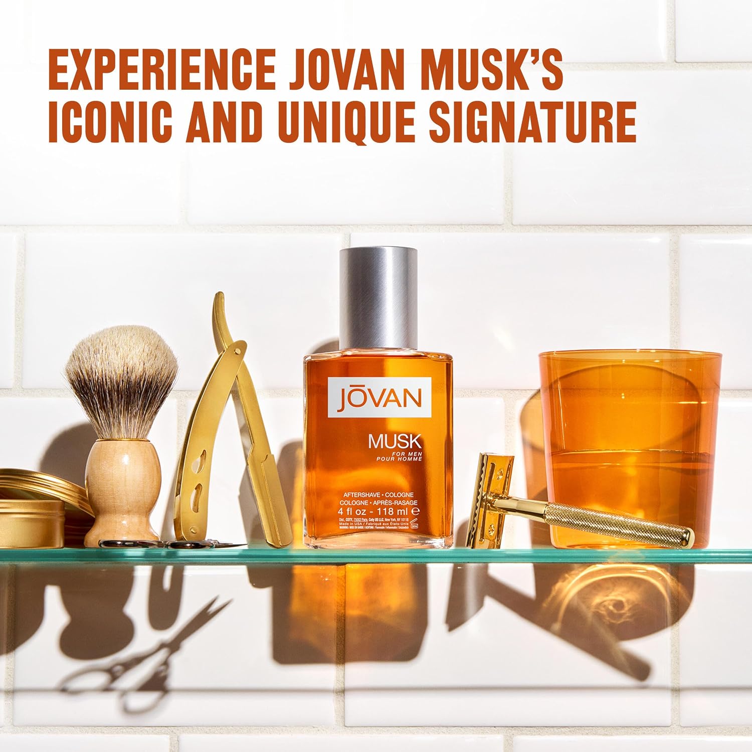 Jovan Musk for Men Eau de Cologne Spray 3 fl oz (Pack of 1), Notes of Carnation, Lavender, and Amber, Men's Fragrance, Long Lasting, Everyday Fragrance, Travel Size