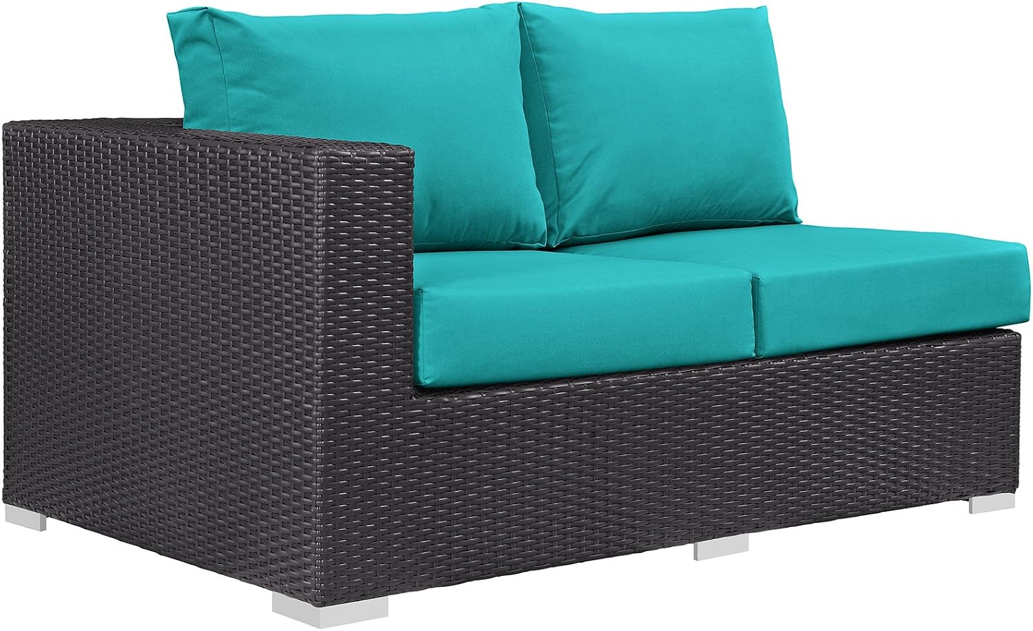 Modway Convene Wicker Rattan Outdoor Patio Loveseat in Espresso White