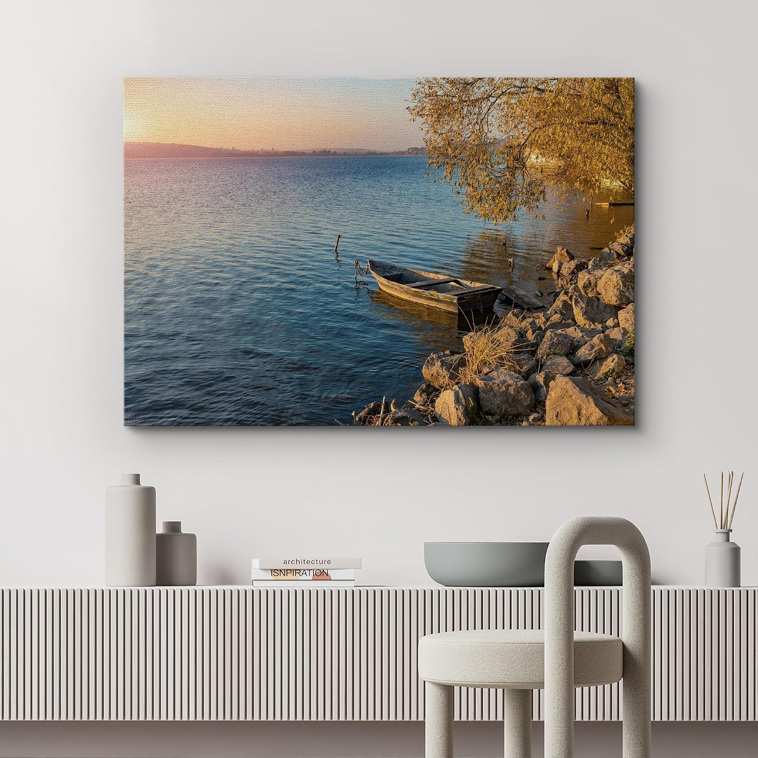 wall26 Canvas Print Wall Art Gran Canal with Basilica Santa Maria in Venice, Italy Nature Wilderness Photography Modern Art Scenic Colorful Multicolor for Living Room, Bedroom, Office - 12"x18"
