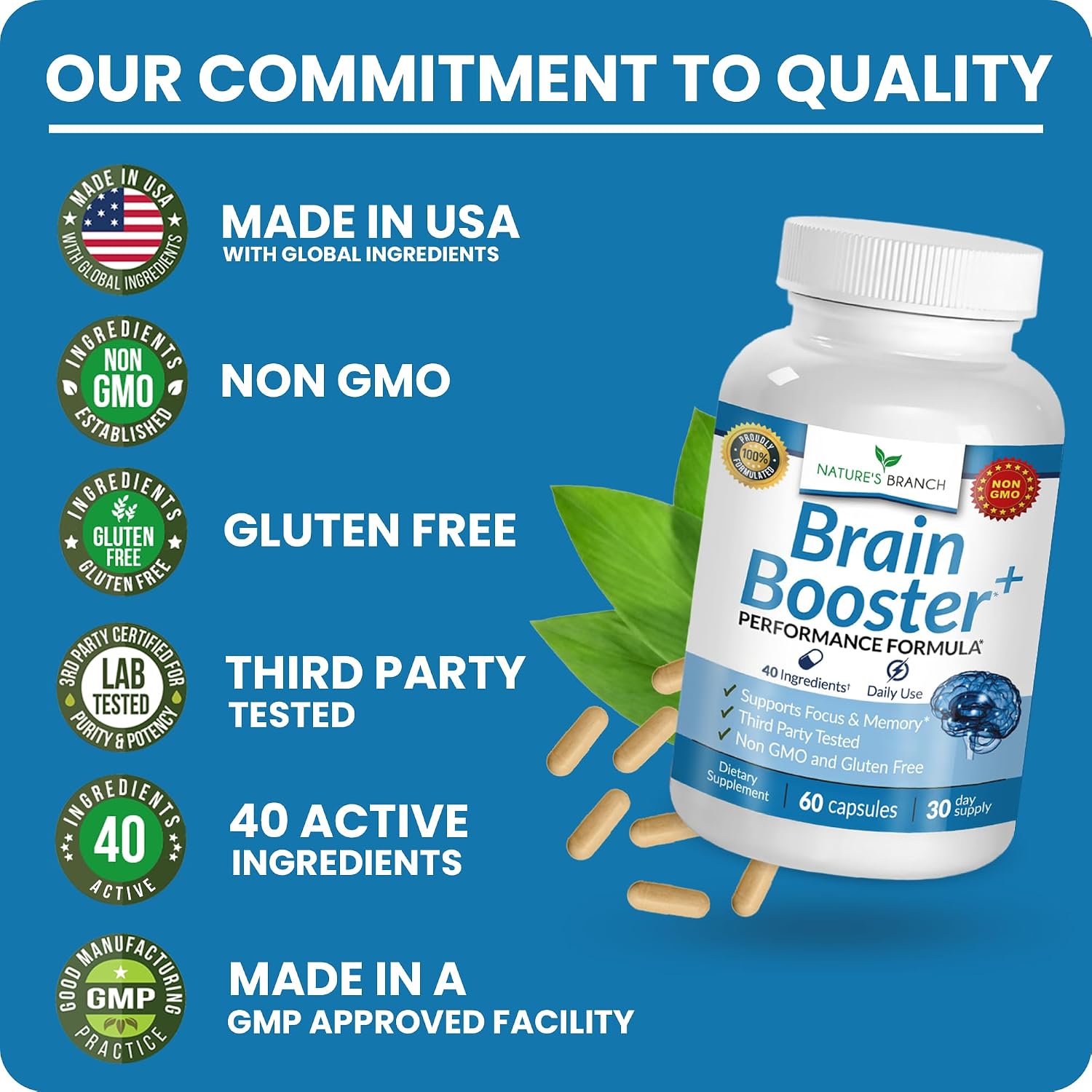 40-in-1 Brain Booster Supplement for Focus, Memory, Clarity
