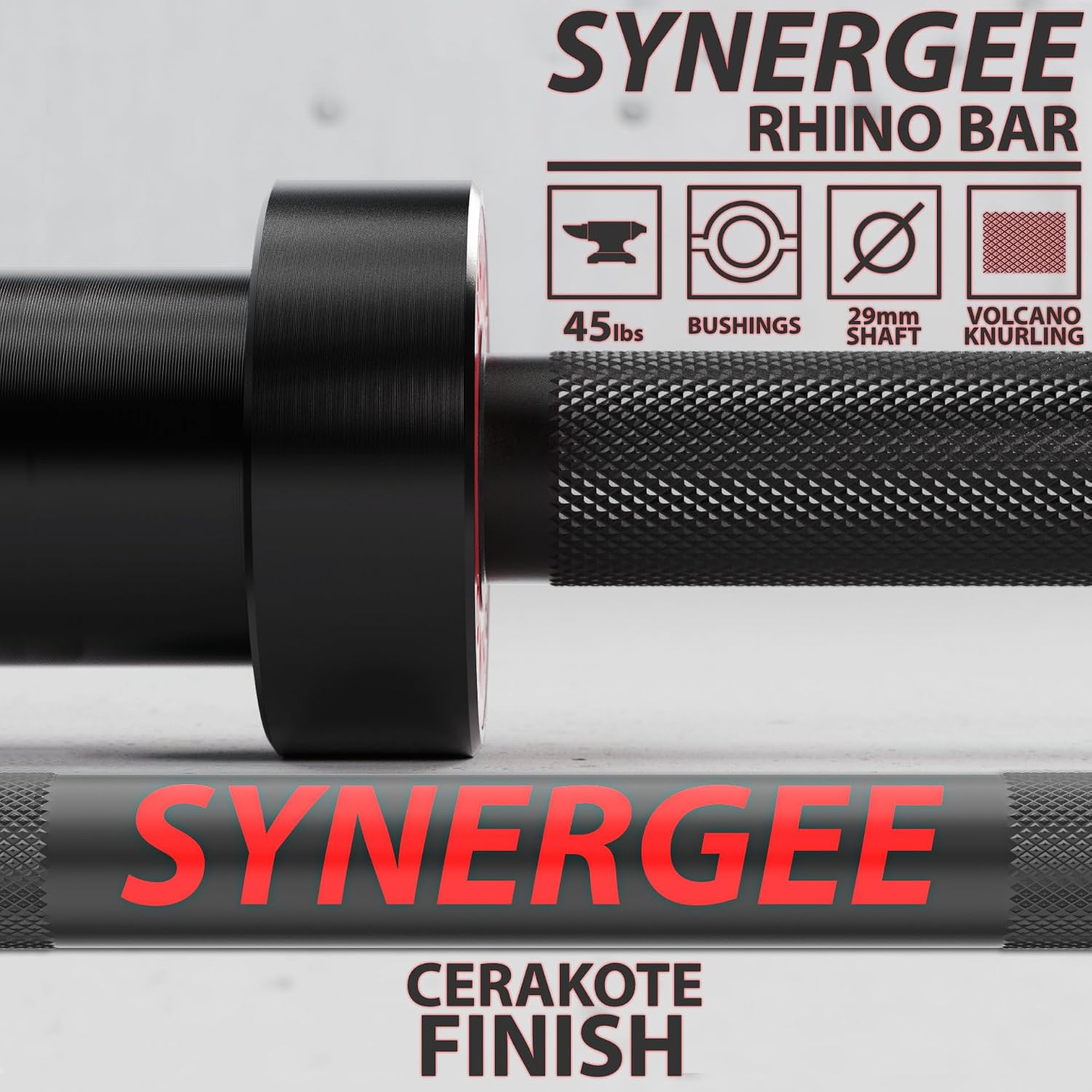 Synergee 45 lb Rhino Power Bar – Cerakote Finish 1500 lb Rated