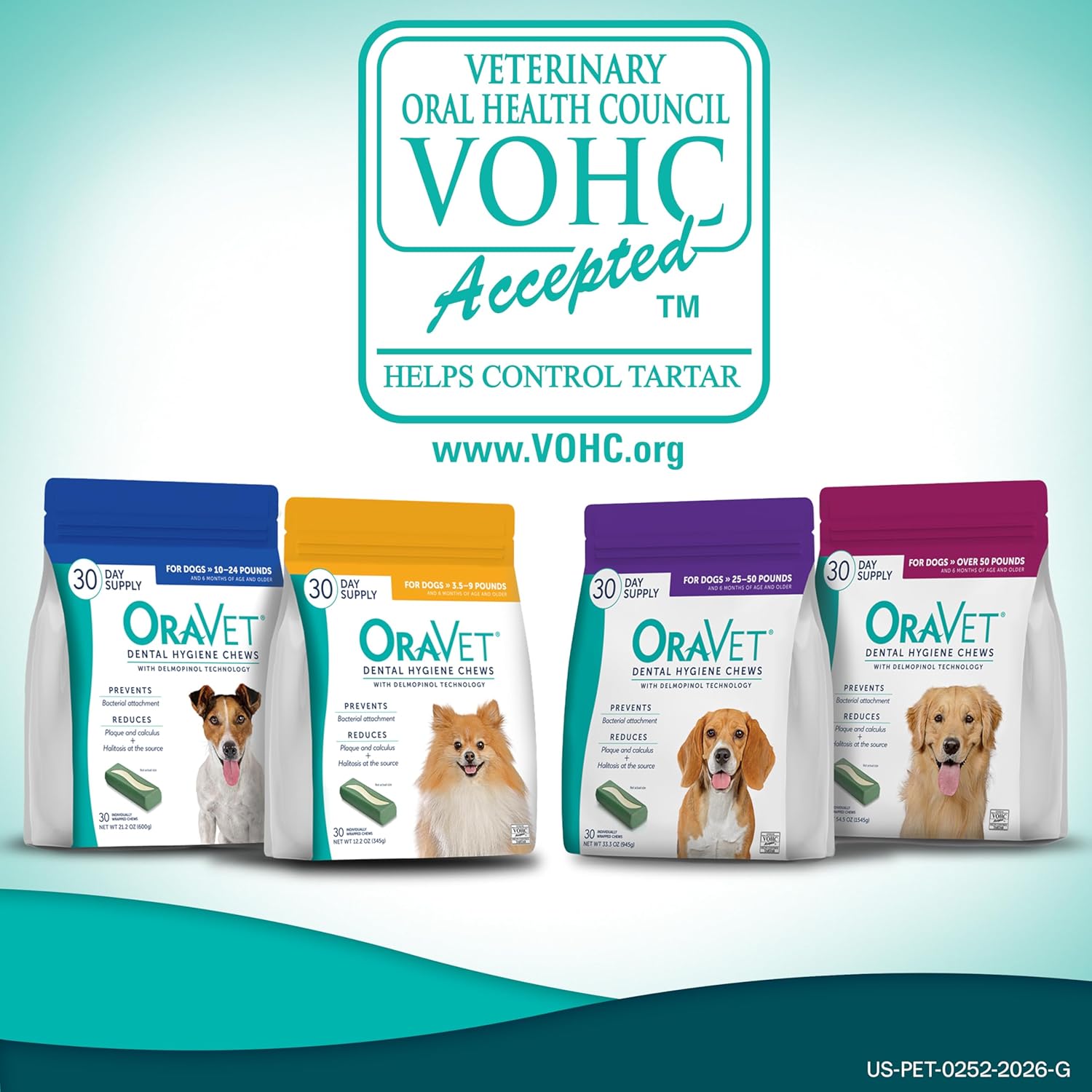 ORAVET Dental Chews for Dogs, Oral Care and Hygiene Chews (Large Dogs, Over 50 lbs.) Pink Pouch, 30 Count (Pack of 1) | VOHC-accepted dual-action chew reduces plaque & tartar, freshens breath barrier vet-recommended