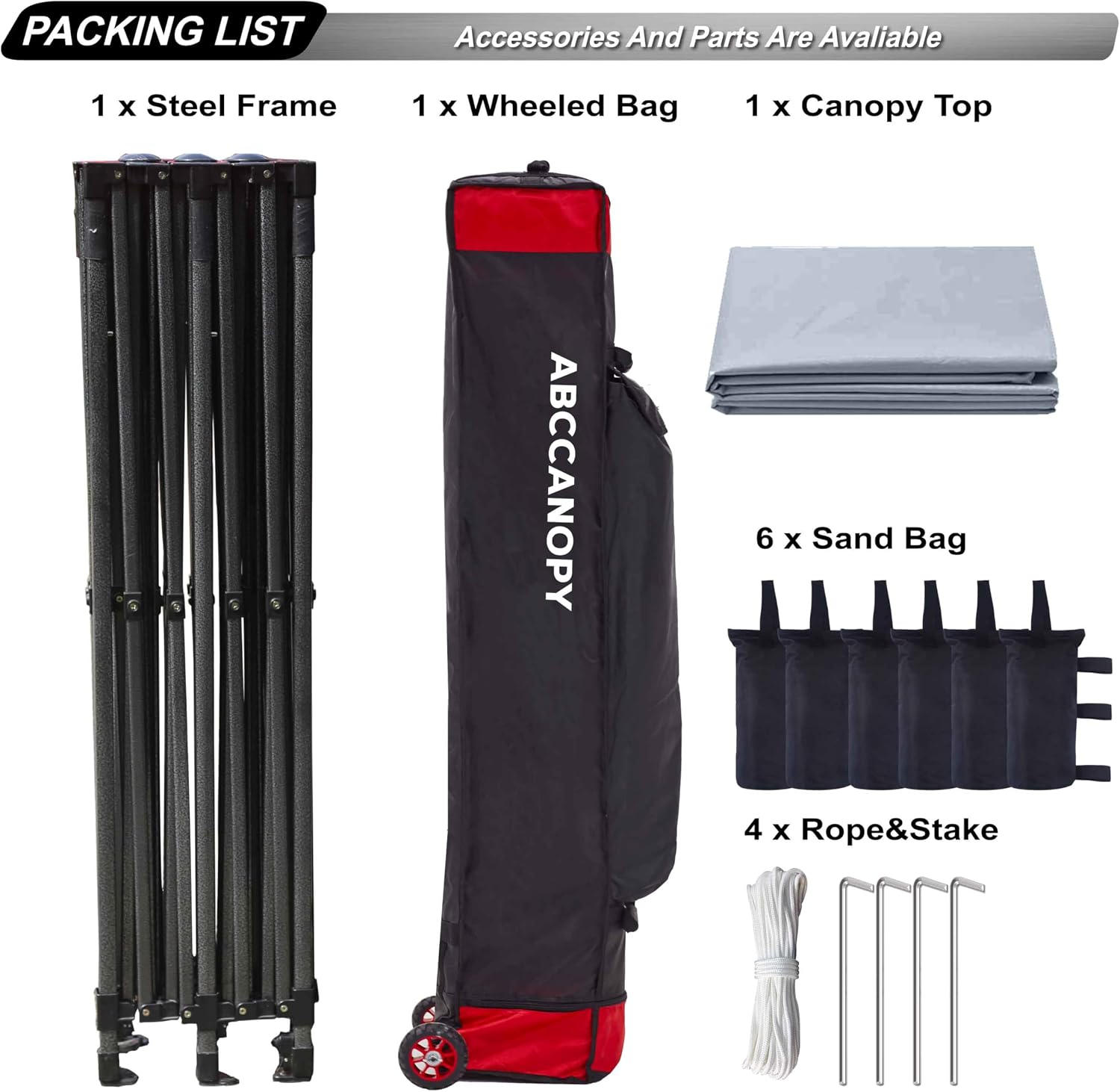ABCCANOPY Patio Pop Up Canopy Tent 10x10 Commercial-Series (Black)