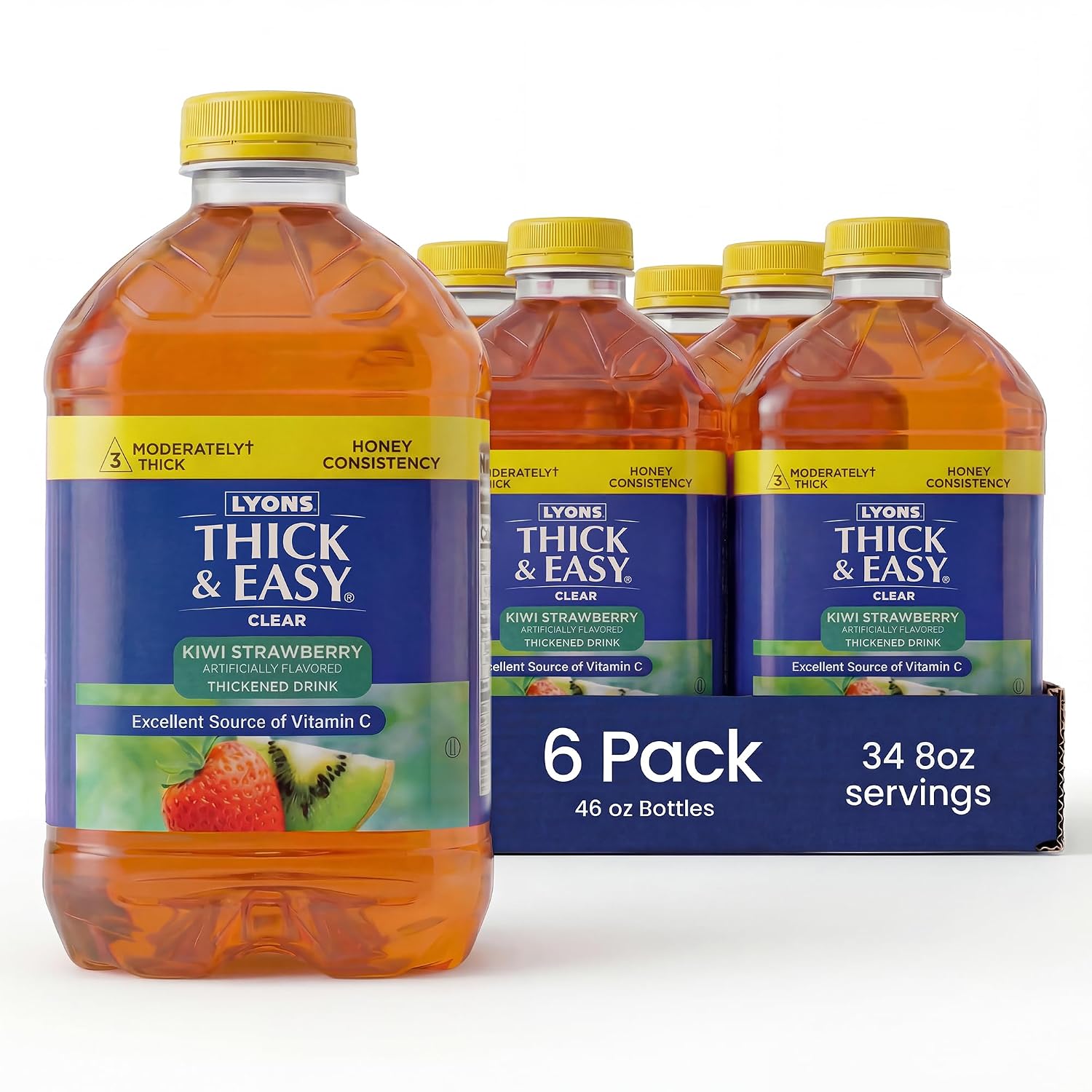 Thick & Easy Thickened Orange Juice, IDDSI Level 3 Ready-to-Drink Thickened Beverage for Swallowing Support, Moderately Thick Honey Consistency, 4 fl oz Cups - 24 Pack | IDDSI Level 3, Ready-to-Drink, Beverage for Swallowing Support, Moderately Thick Hon…