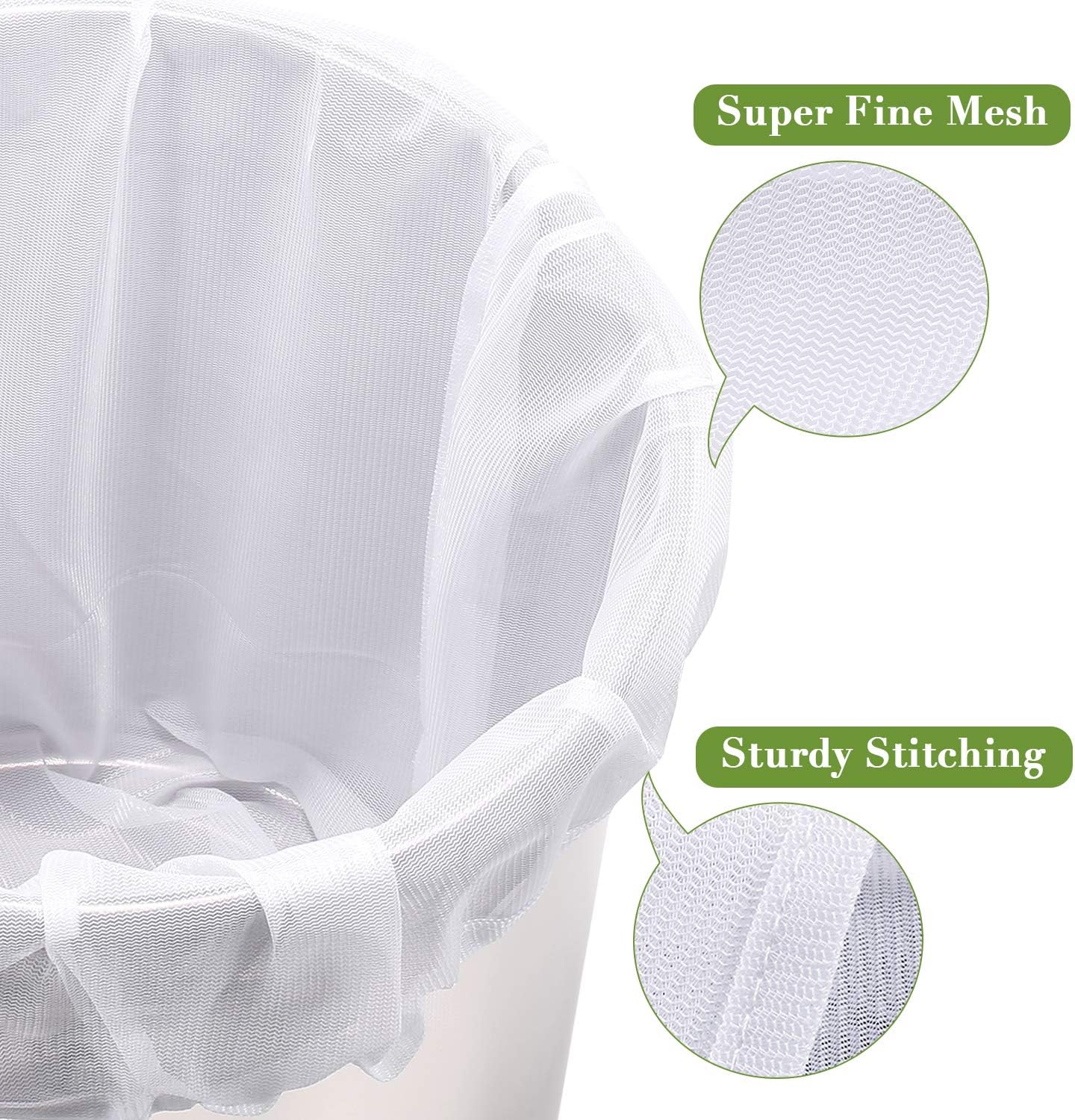 Brew Bags Reusable 3 Pack, Extra Large 26"x22" Fine Mesh Strainer Bag for Home Brewing Hops Grains Wine Beer Making Drawstring Straining Brew in a Bag