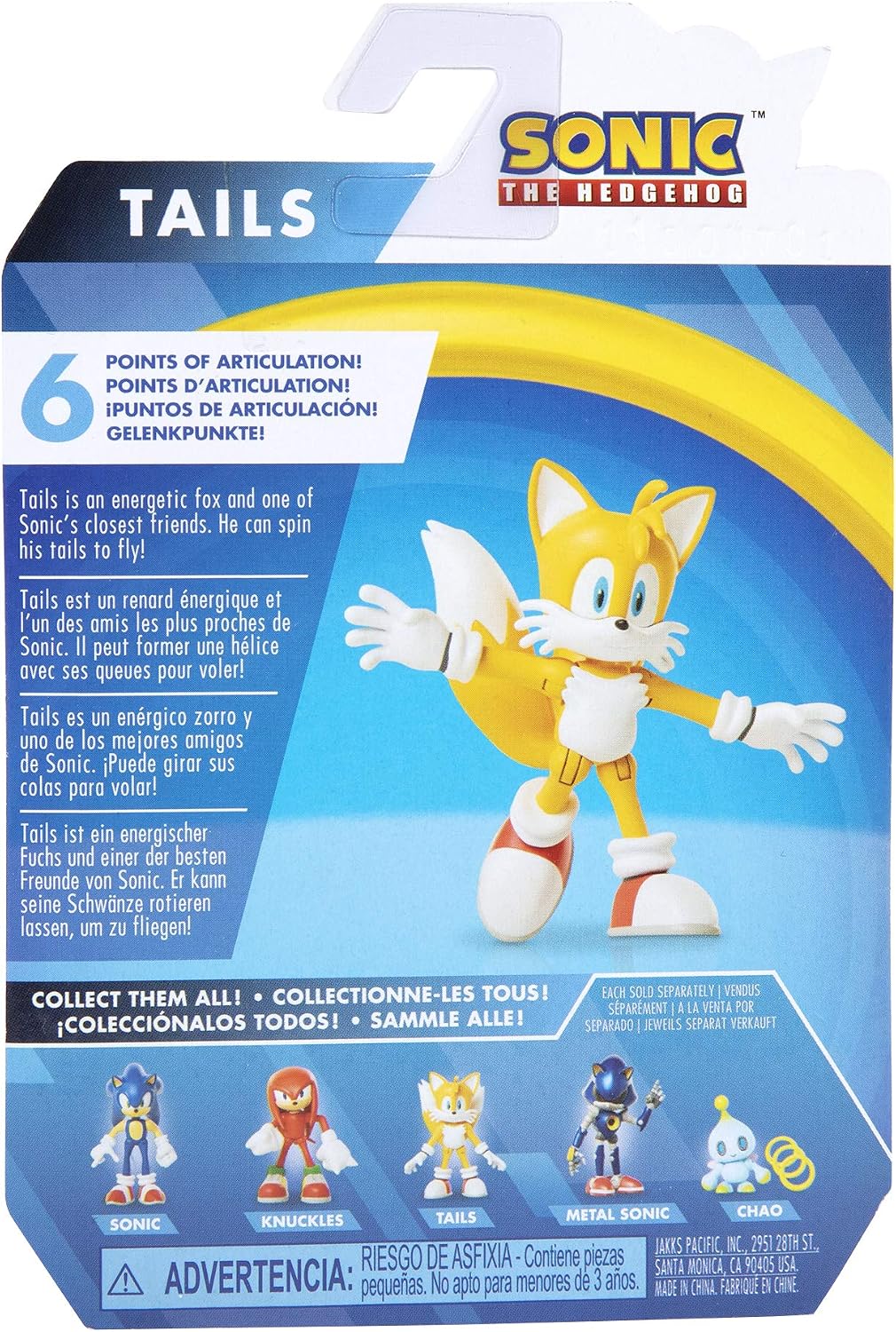 Sonic The Hedgehog 2.5-Inch Action Figure Modern Tails Collectible Toy for age 3 and up