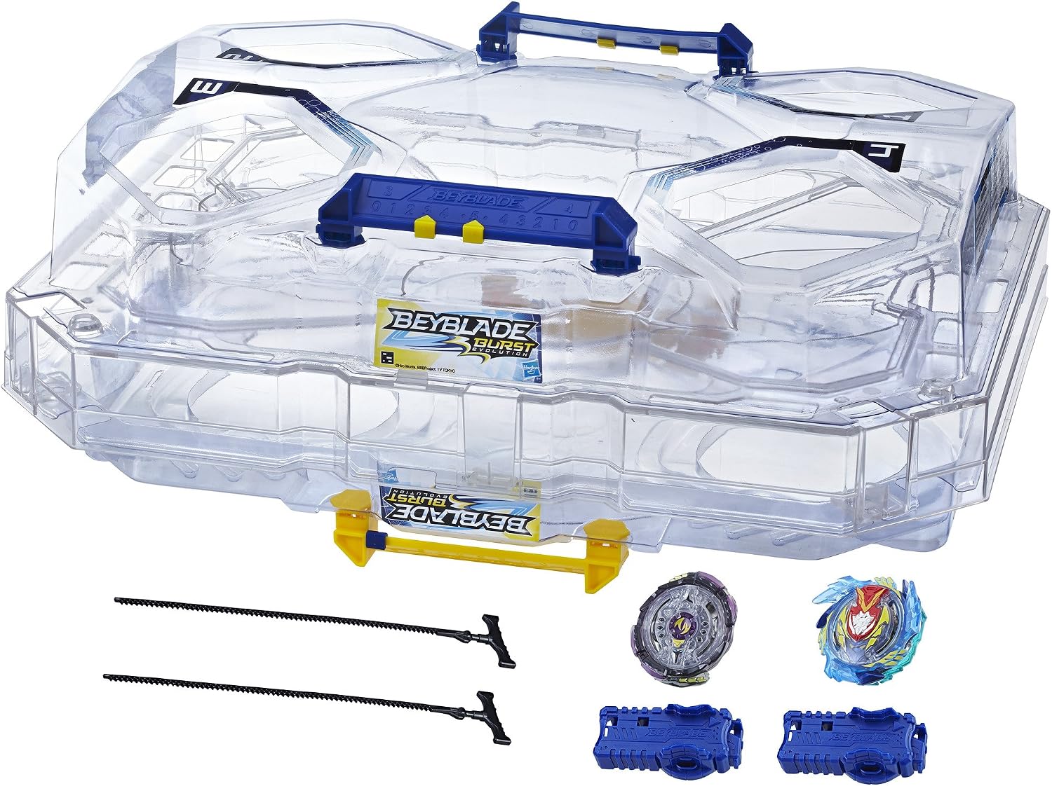 Beyblade Burst Evolution Switchstrike Battle Tower-Includes 2-Level Beystadium, Battling Tops, & Launchers-Age 8+, Multicolor