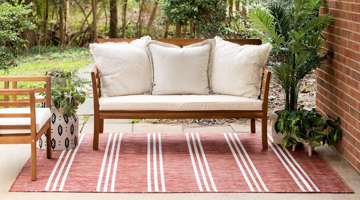 Unique Loom Outdoor Collection Area Rug - Anguilla (9' x 12' Rectangle, Blue/ Ivory)