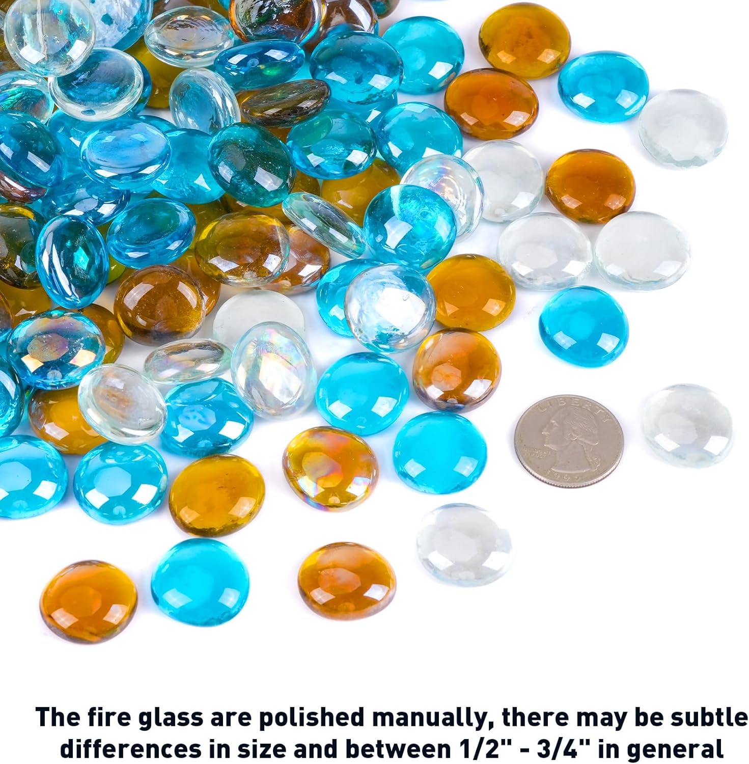 Skyflame 10-Pound Fire Glass Beads for Fire Pit Fireplace, Onyx Black