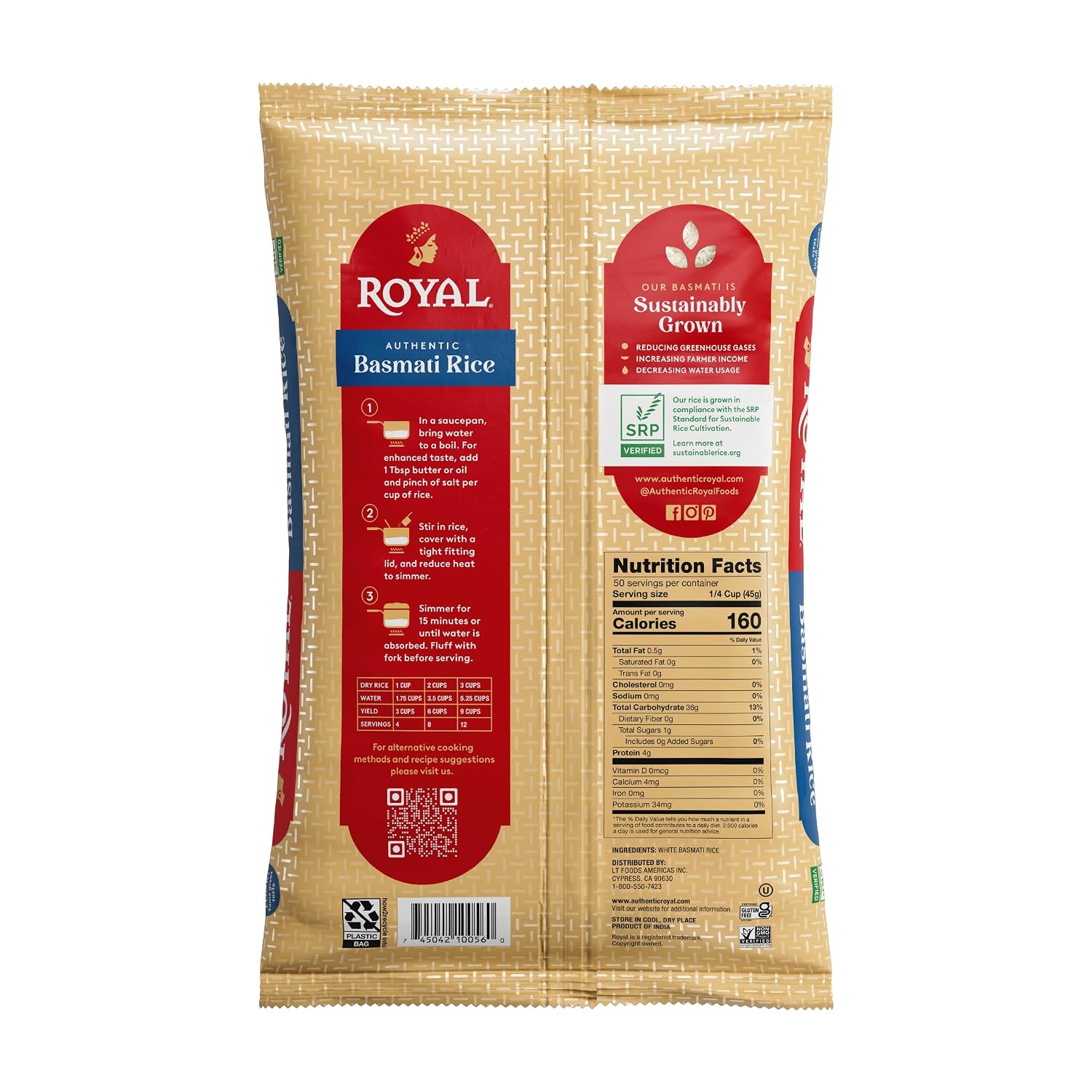 Royal Authentic Long Grain White Basmati Rice - (2 Pack) 2 lb