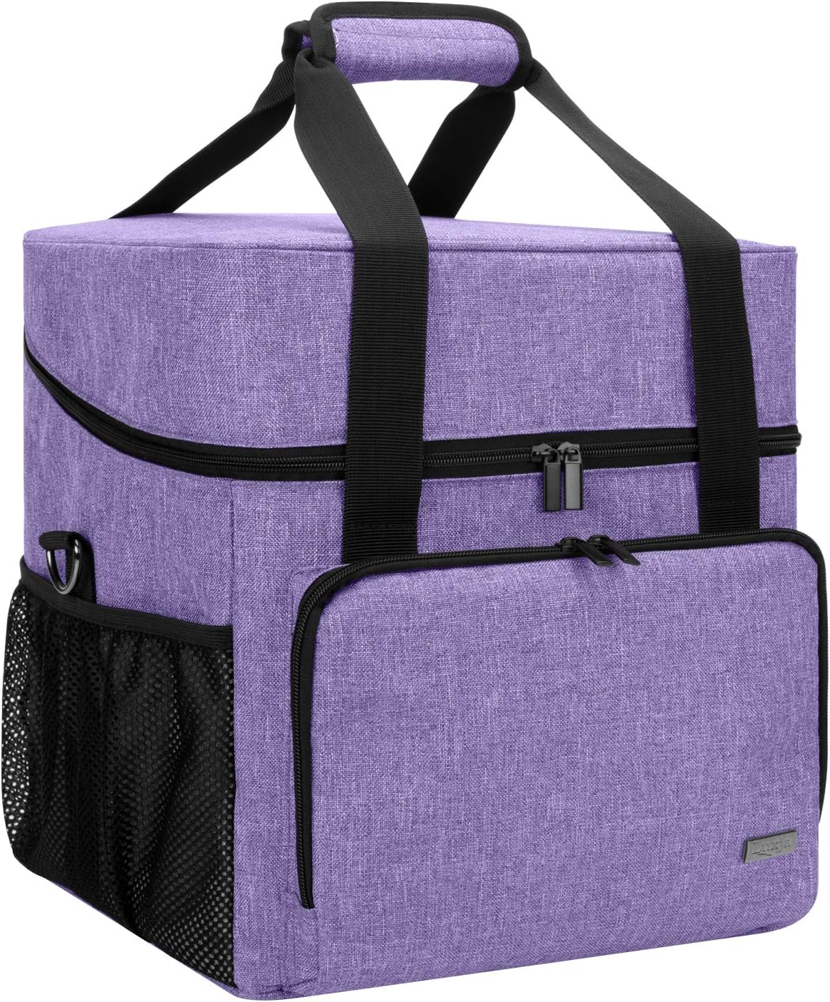 LUXJA Serger Machine Carrying Case with Bottom Wooden Board, Gray