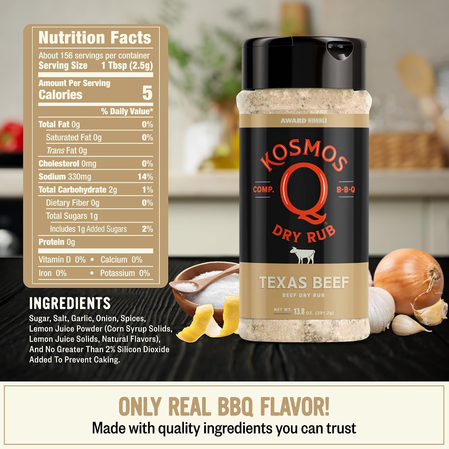 Kosmos Q Hot Dirty Bird BBQ Dry Rub, Spicy Seasoning with Chili Pepper, Brown Sugar, Garlic & Onion for Chicken, Turkey, Ribs, Pork, Dry Rub for Smoking & Grilling Meat, BBQ Spice Blend, 11 Oz Bag