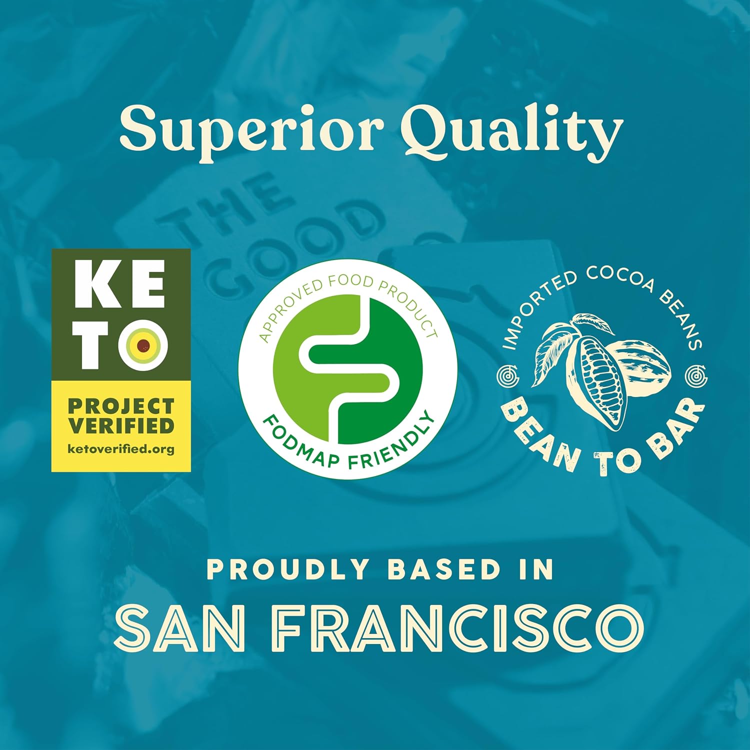 THE GOOD CHOCOLATE – Dark Chocolate Bars with Zero Sugar & Lower Net Carbs – Keto Chocolate Bar with Lower Calories, All Natural and Non-GMO Keto Snacks, 2.5 oz (6 Bars Value Pack)