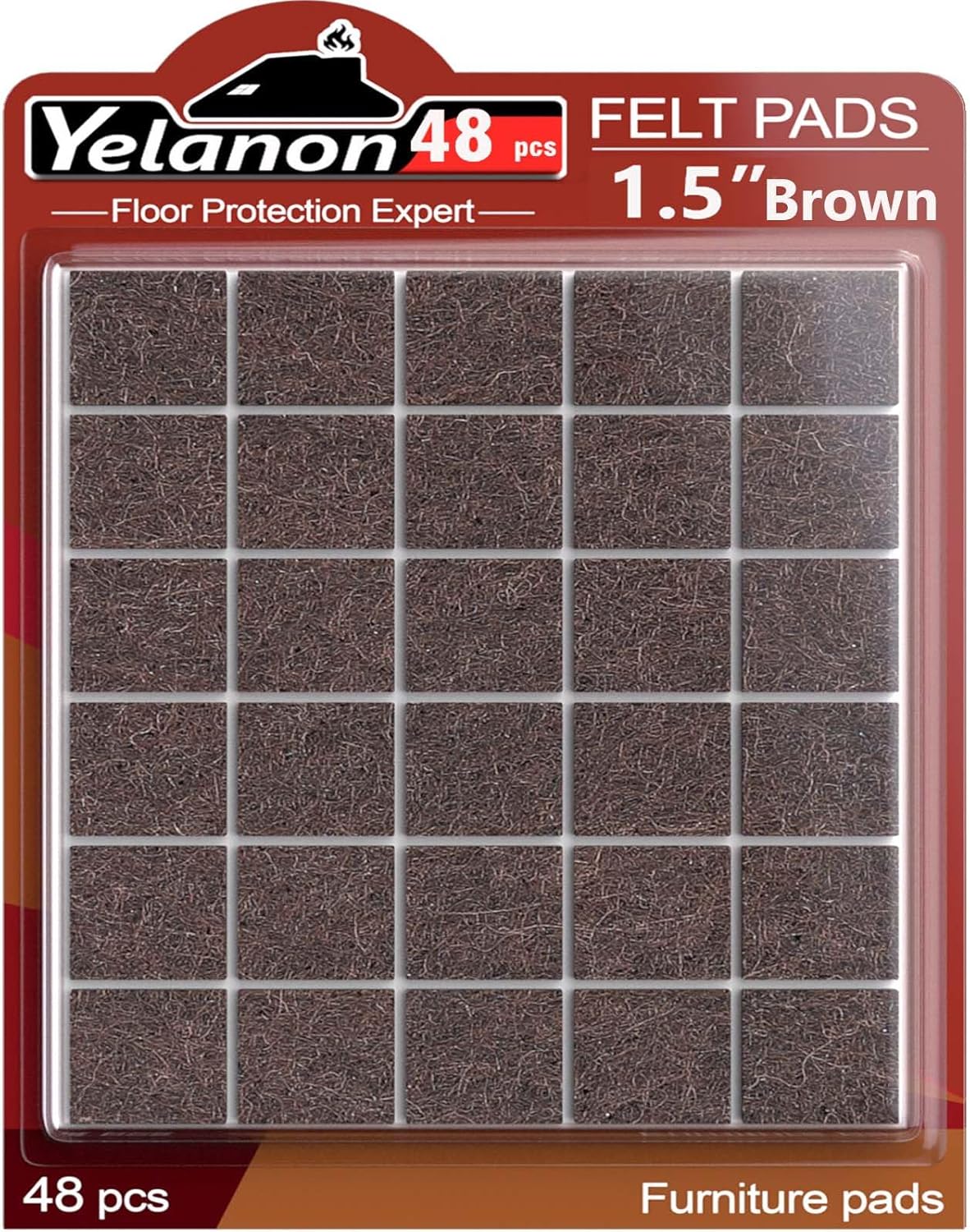 Yelanon Felt Furniture Pads 56 Pcs for Hardwood Floors Brown