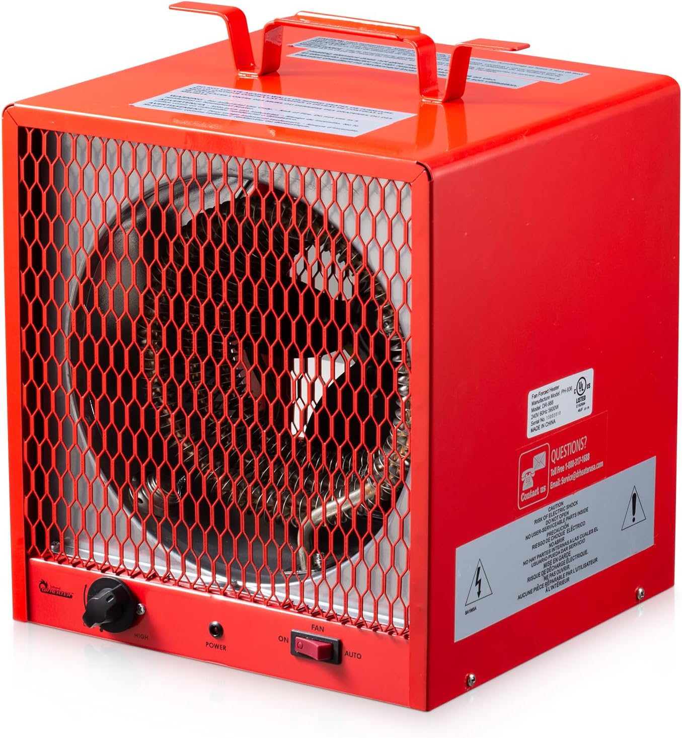 DR. INFRARED HEATER DR-910F 10,000-Watt 240V Heavy-Duty Hardwired Shop Garage Heater Wall/Ceiling Mounted with Remote Controlled Thermostat